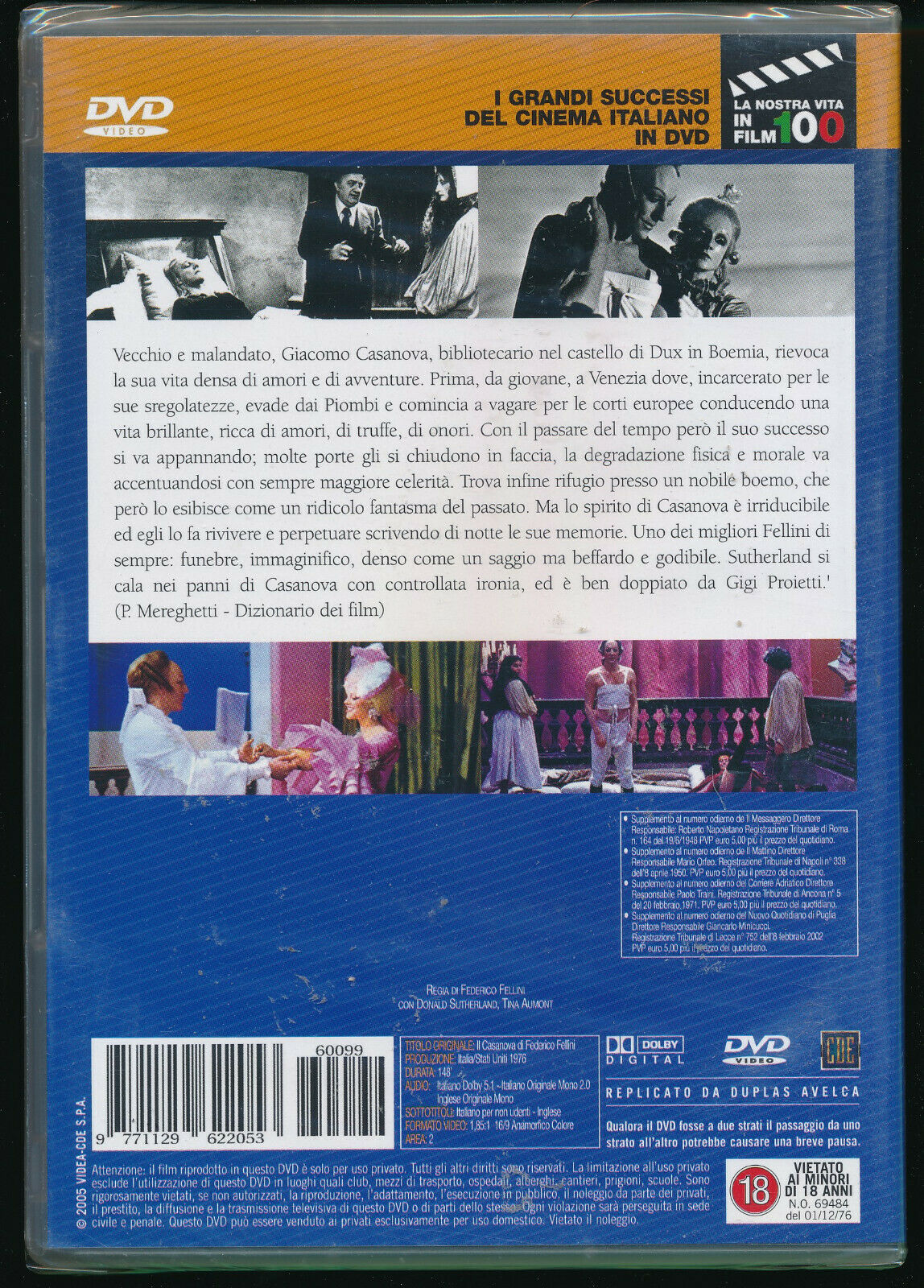 EBOND Il Casanova Di Federico Fellini Editoriale DVD DB770663