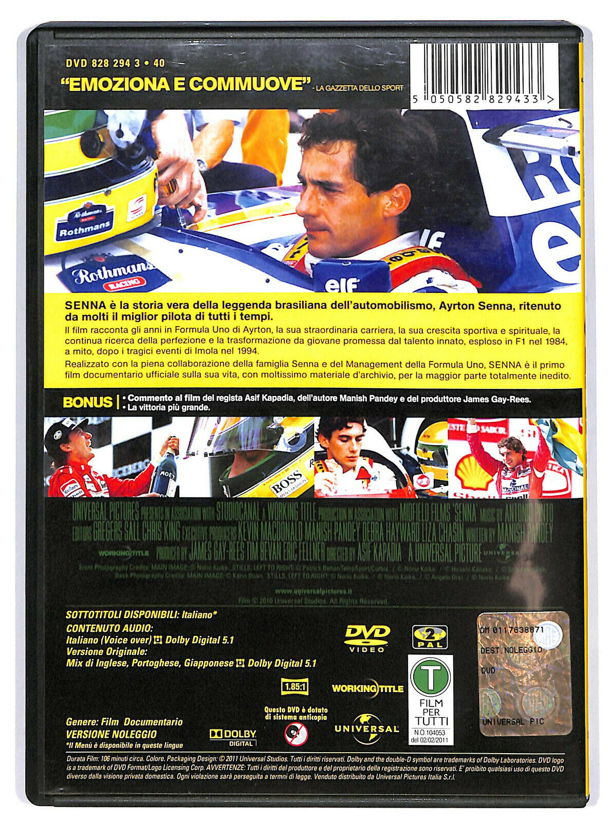 EBOND Senna Senza Paura Senza Limiti Senza Pari Ex Noleggio DVD DB771542