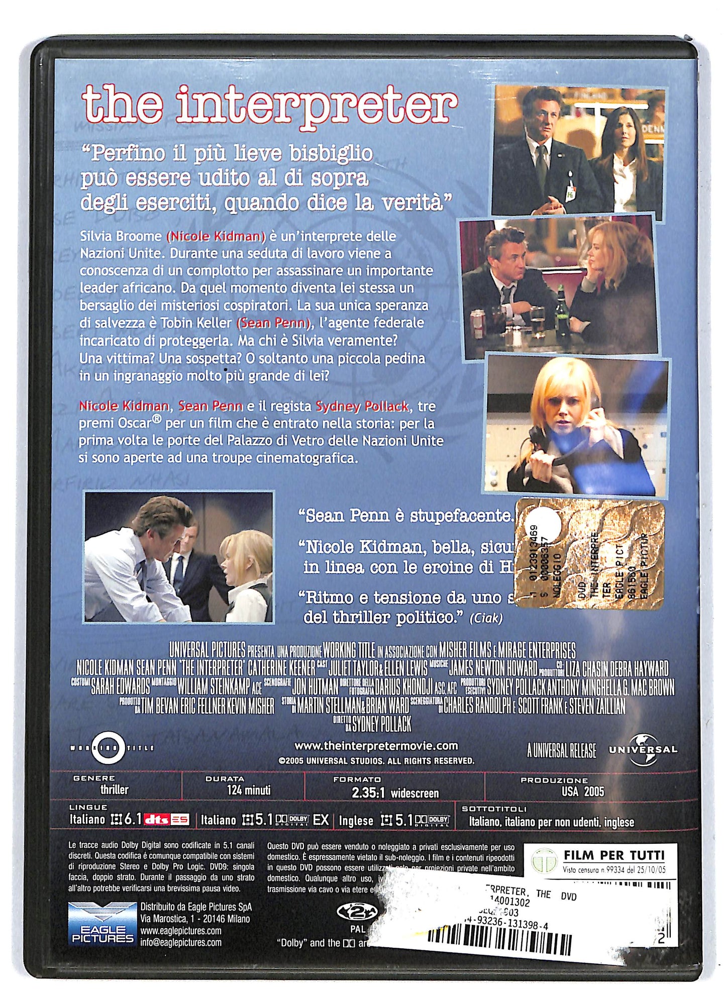 EBOND The Interpreter NOLEGGIO DVD DB771544