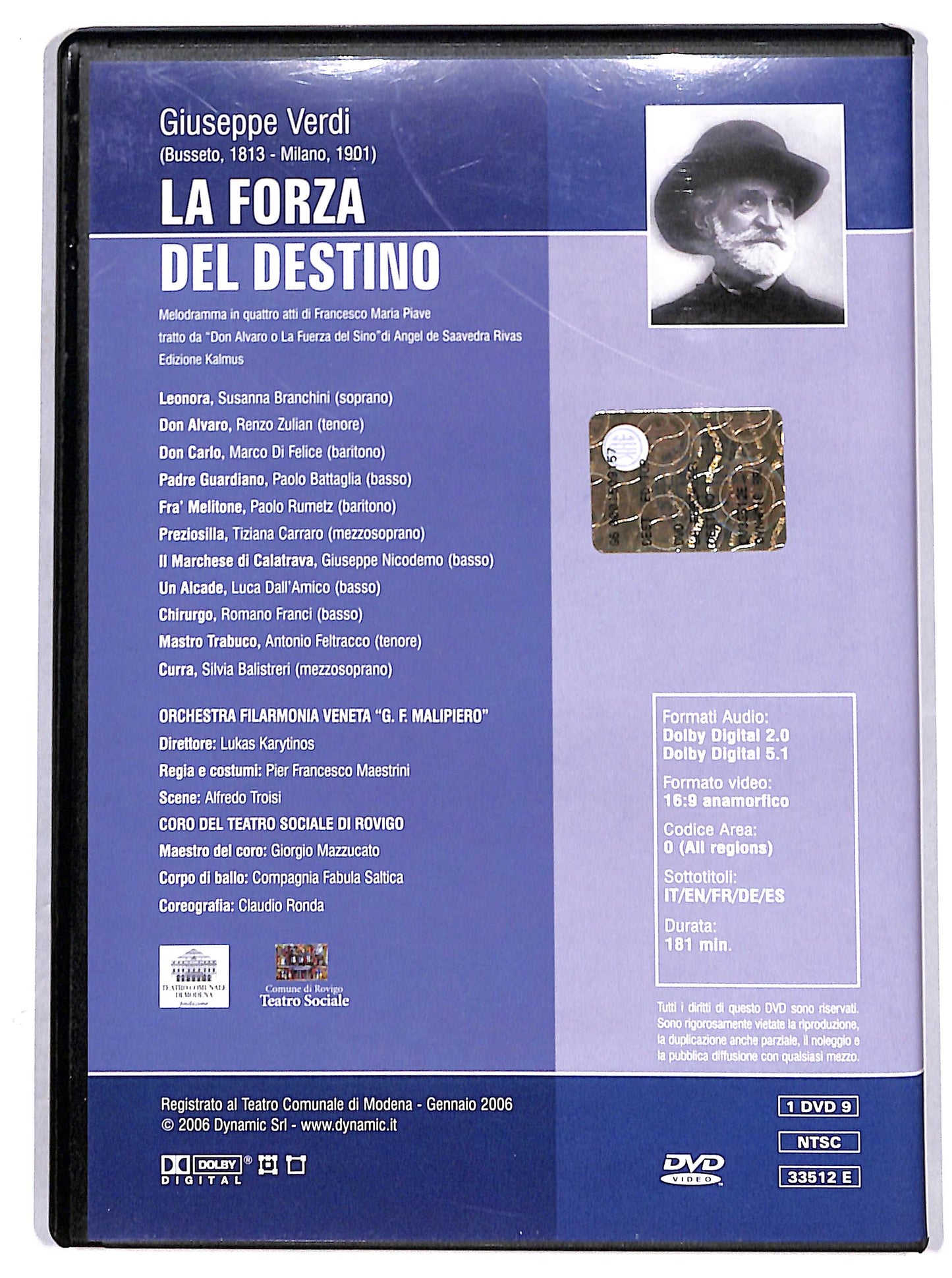 EBOND giuseppe verdi - la forza del destino - EDITORIALE DVD DB771733