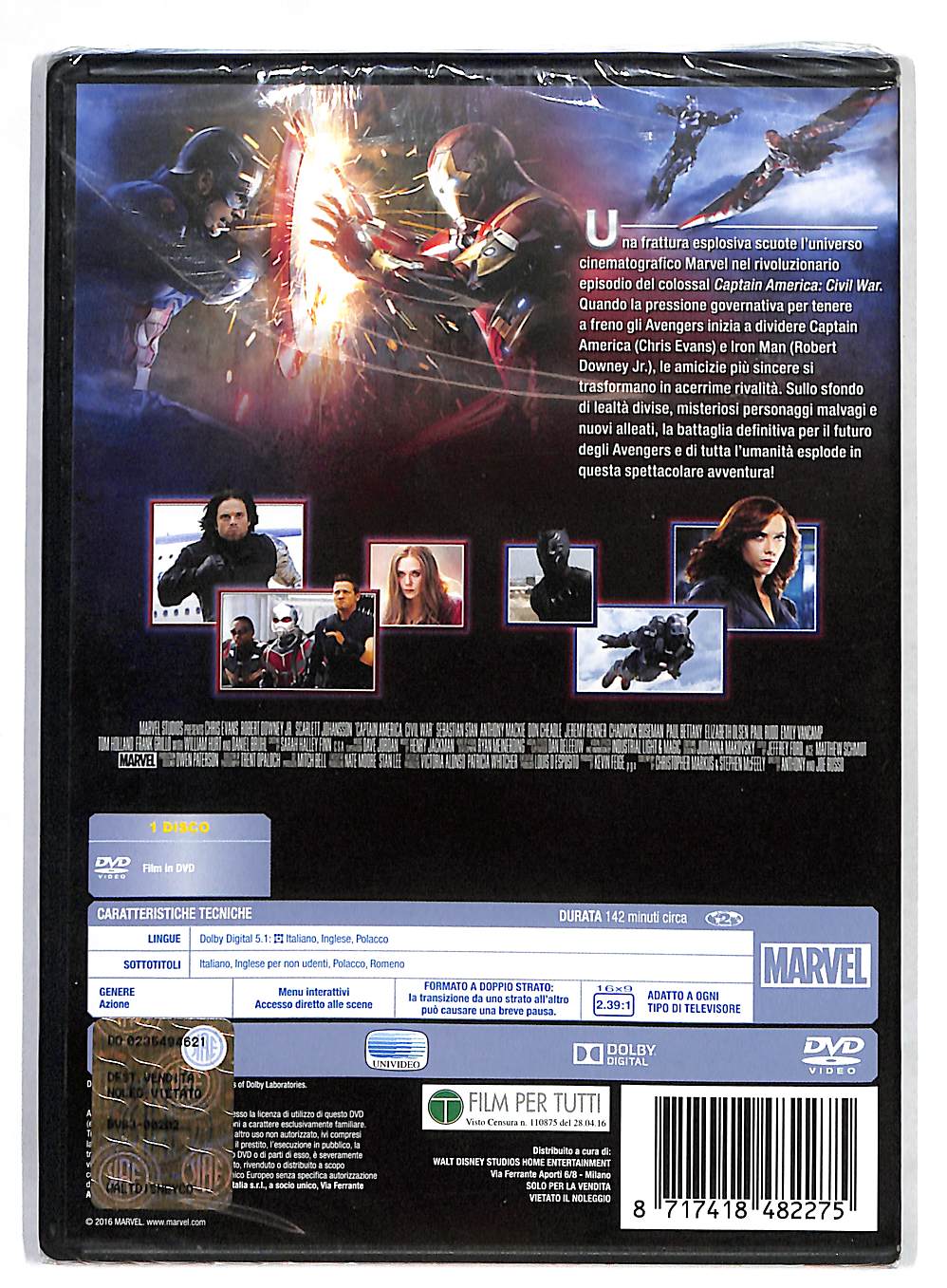 EBOND Captain America: Civil War NOLEGGIO DVD DB771909