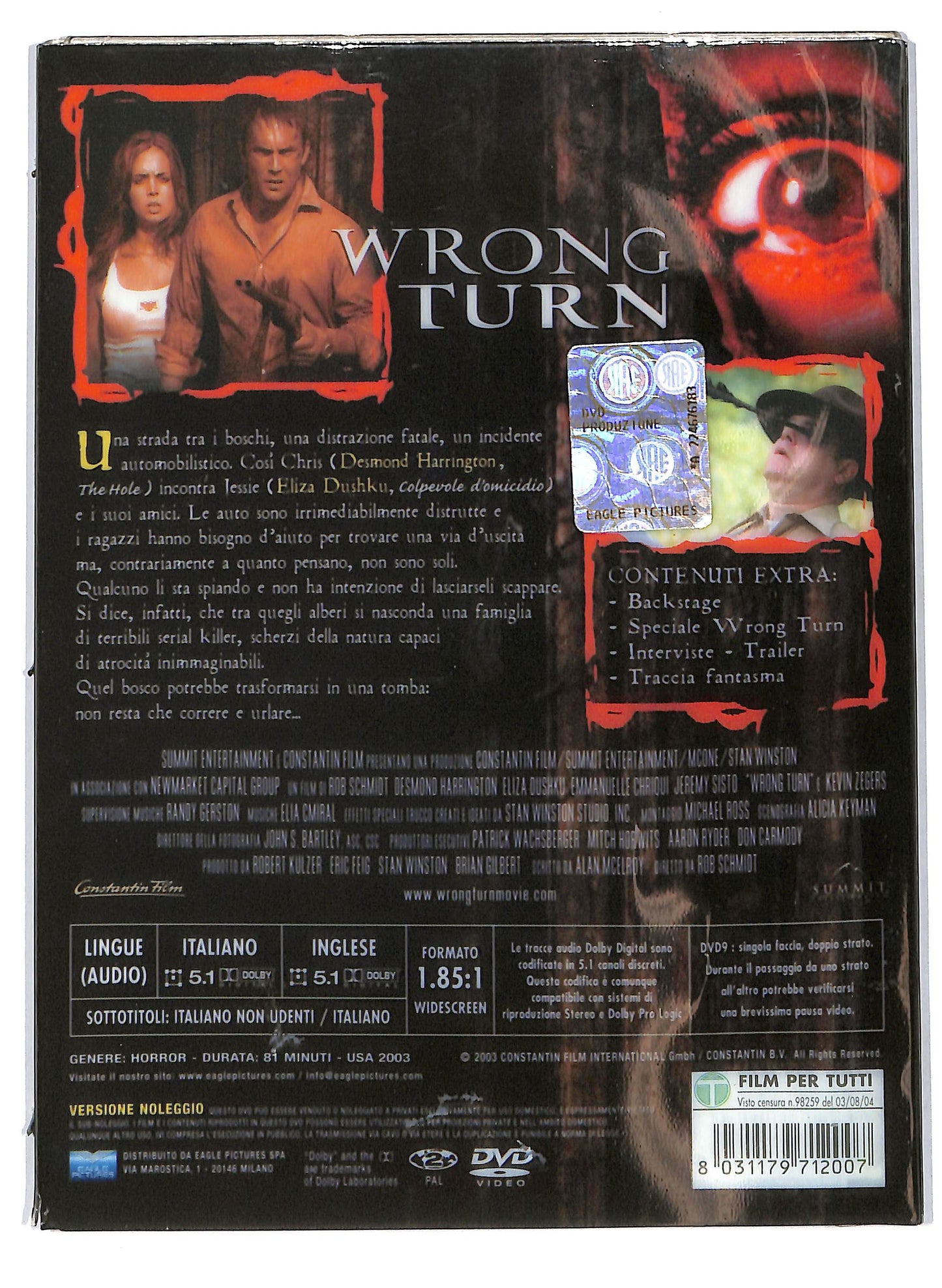 EBOND Wrong Turn DIGIPACK NOLEGGIO DVD DB772141