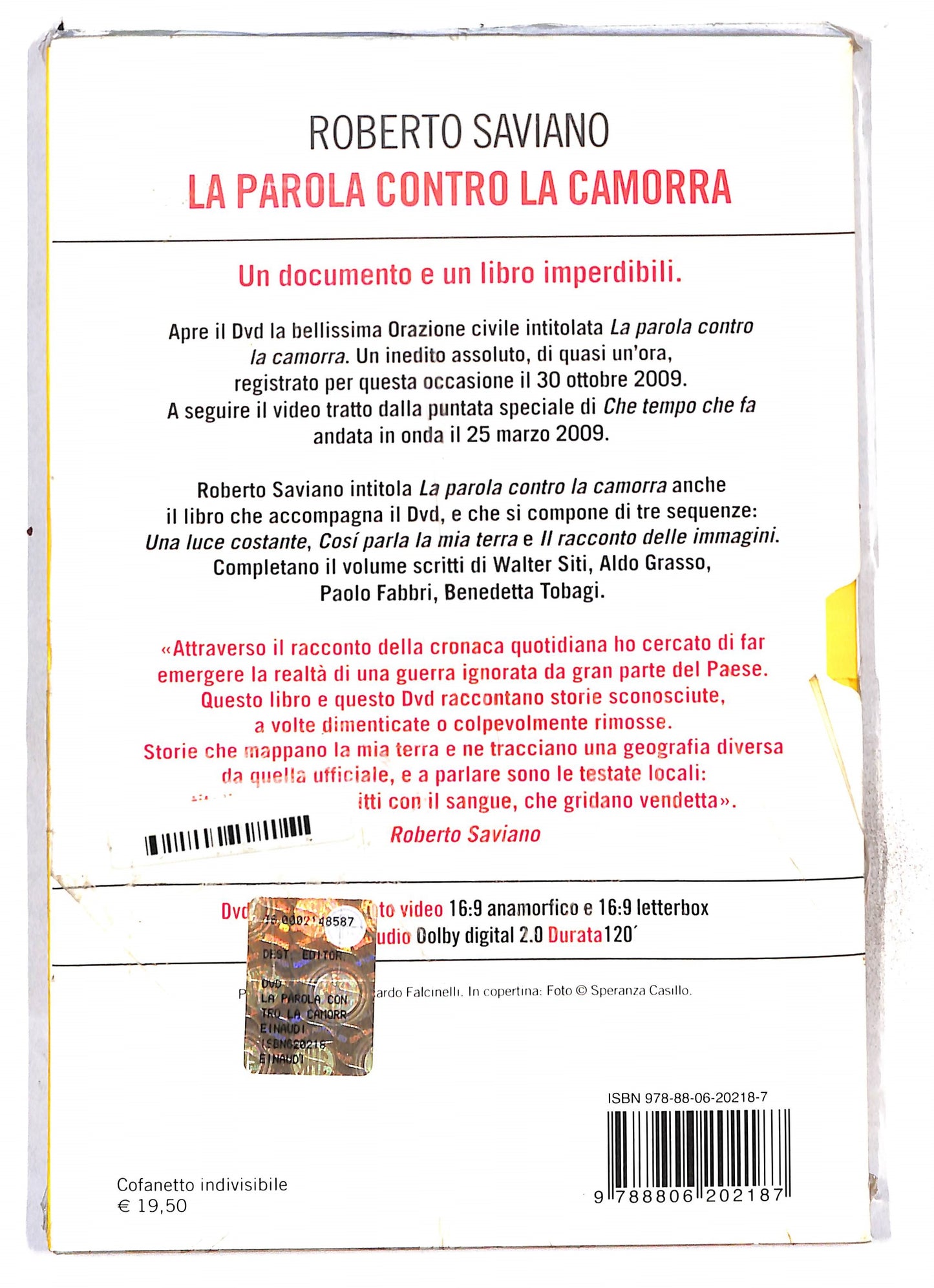 EBOND Roberto Saviano La Parola contro la camorra + LIBRO DVD DB772808