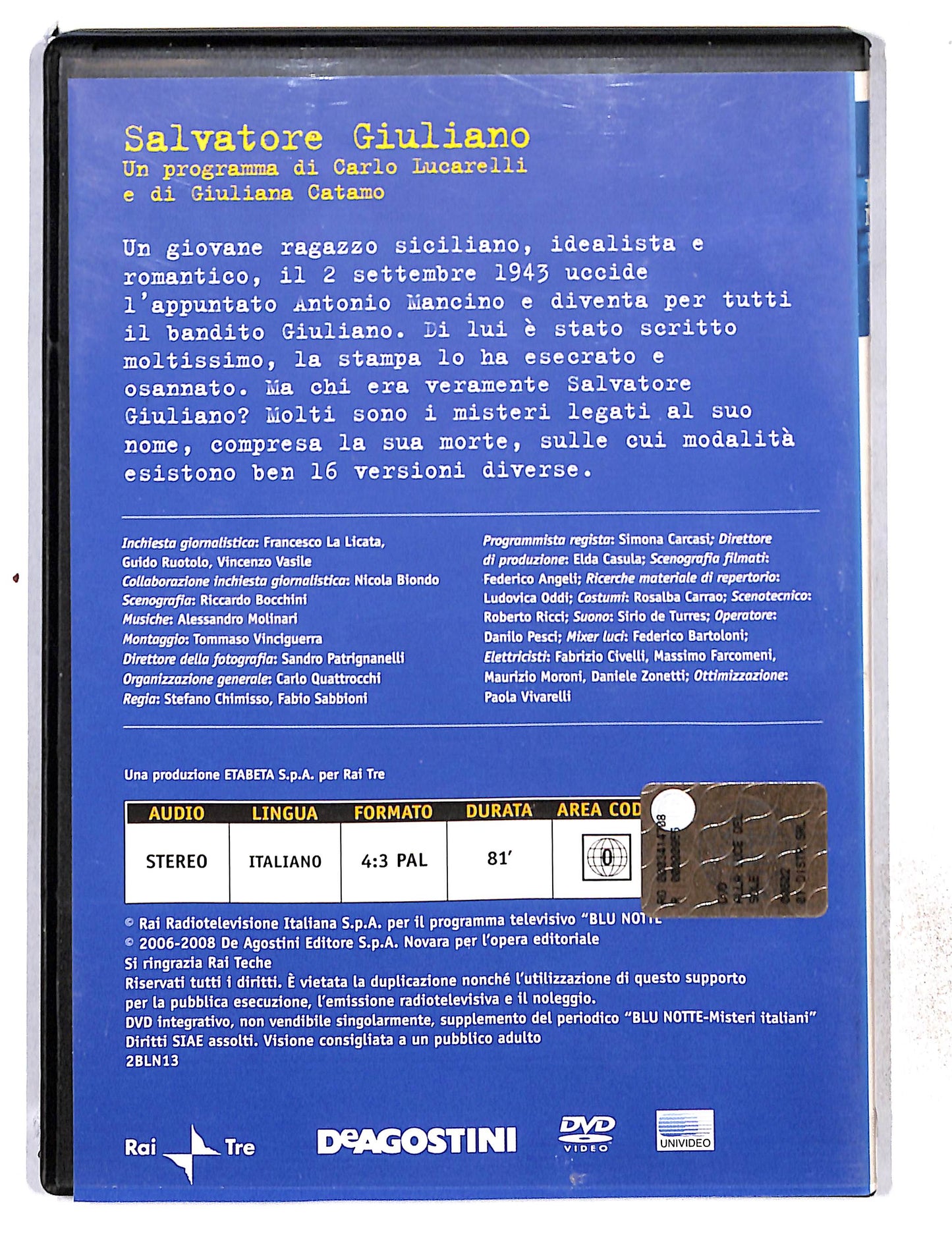 EBOND Blu Notte Vol.13 Salvatore Giuliano EDITORIALE DVD DB772811