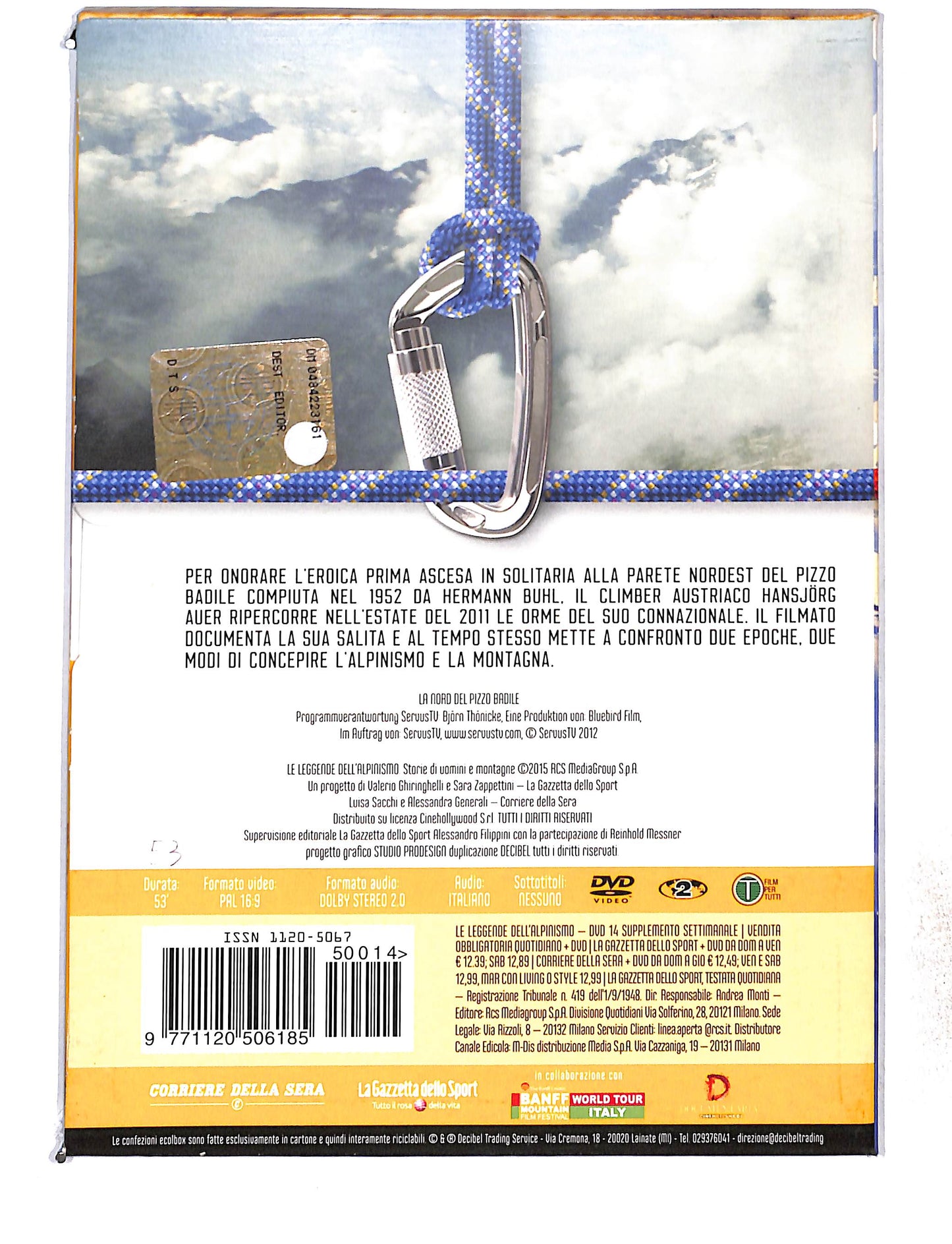 EBOND Le Leggende Dell'Alpinismo Vol.14 La Nord del pizzo badile DVD DB772833