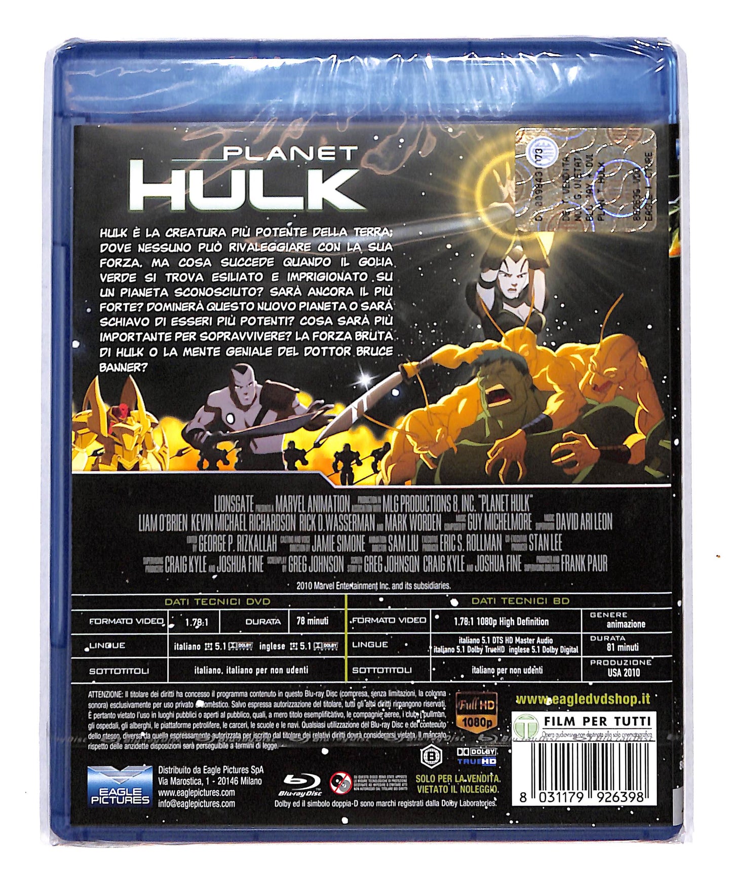 EBOND Planet Hulk + DVD BLURAY DB773609