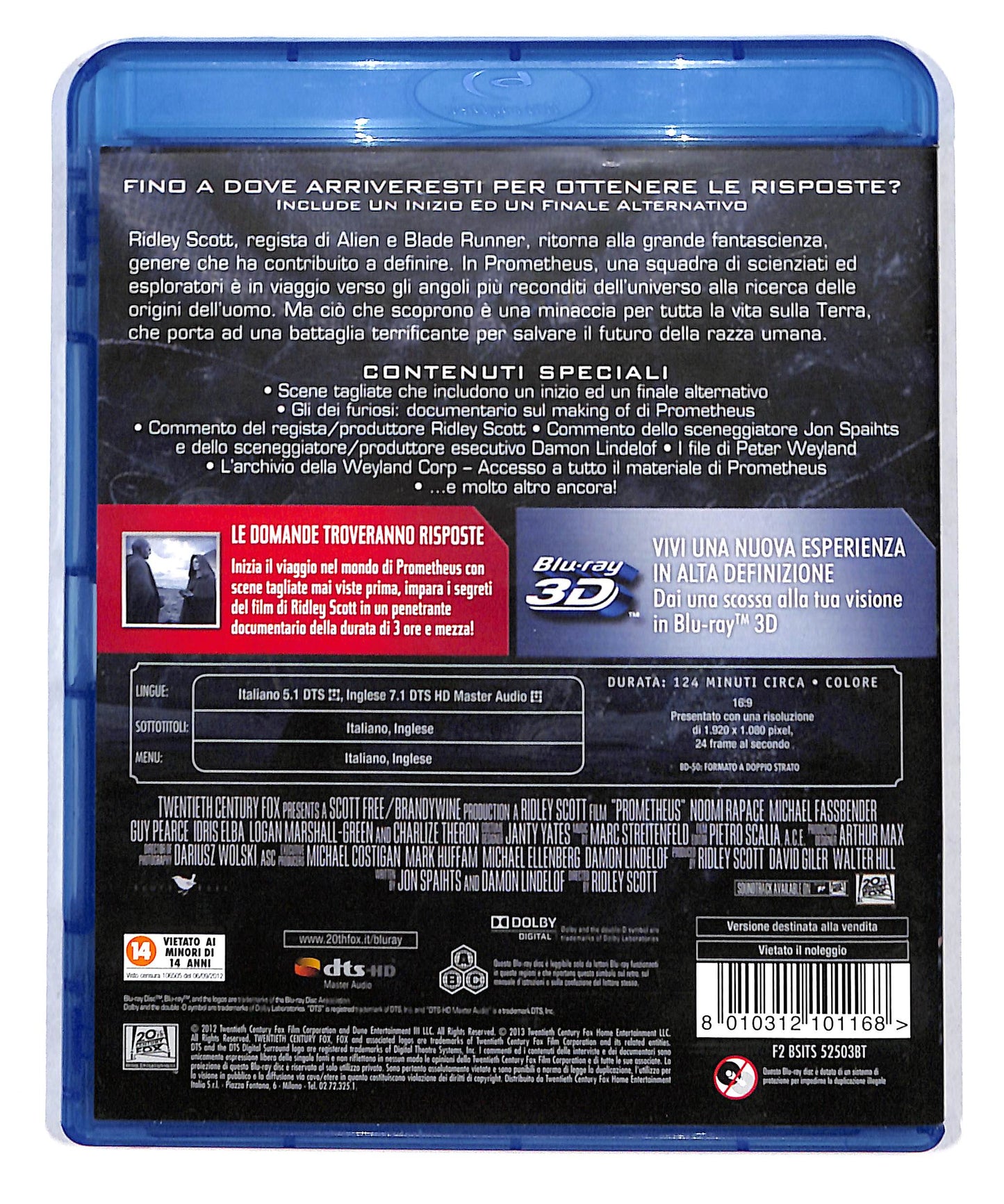 EBOND Prometheus BLURAY 3D + Copia digitale + BLURAY BLURAY DB773668