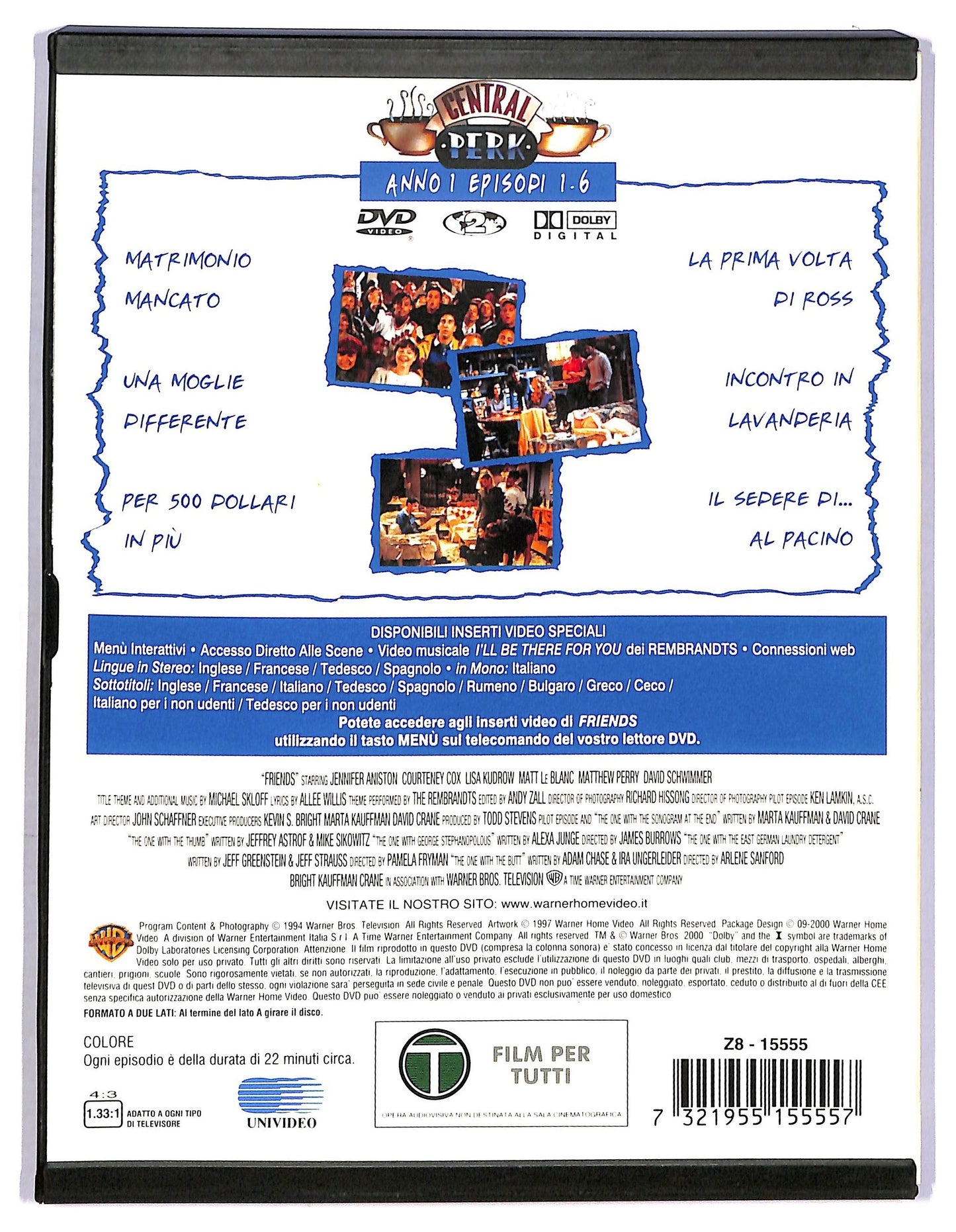 EBOND Friends. Anno 1. Vol. 01 Episodi 1-6 Snapper DVD DB775007