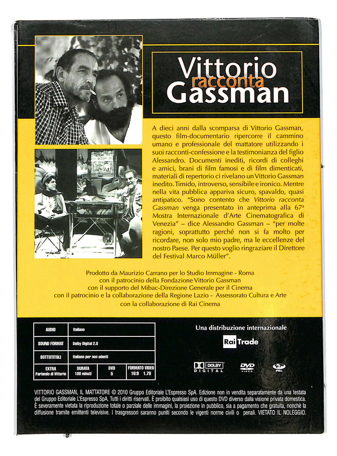 EBOND Vittorio Racconta Gassman DVD DB775439