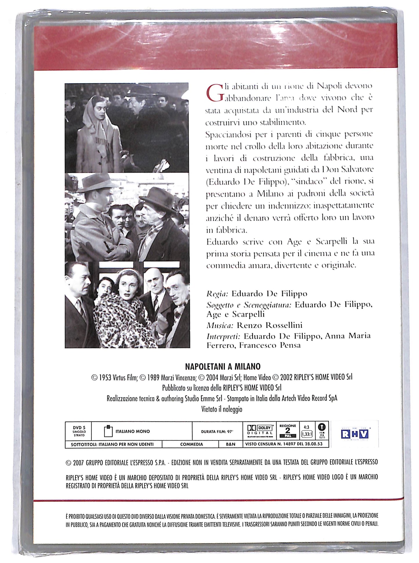 EBOND Il cinema di Eduardo - Napoletani a Milano vol 1 EDITORIALE DVD DB775719