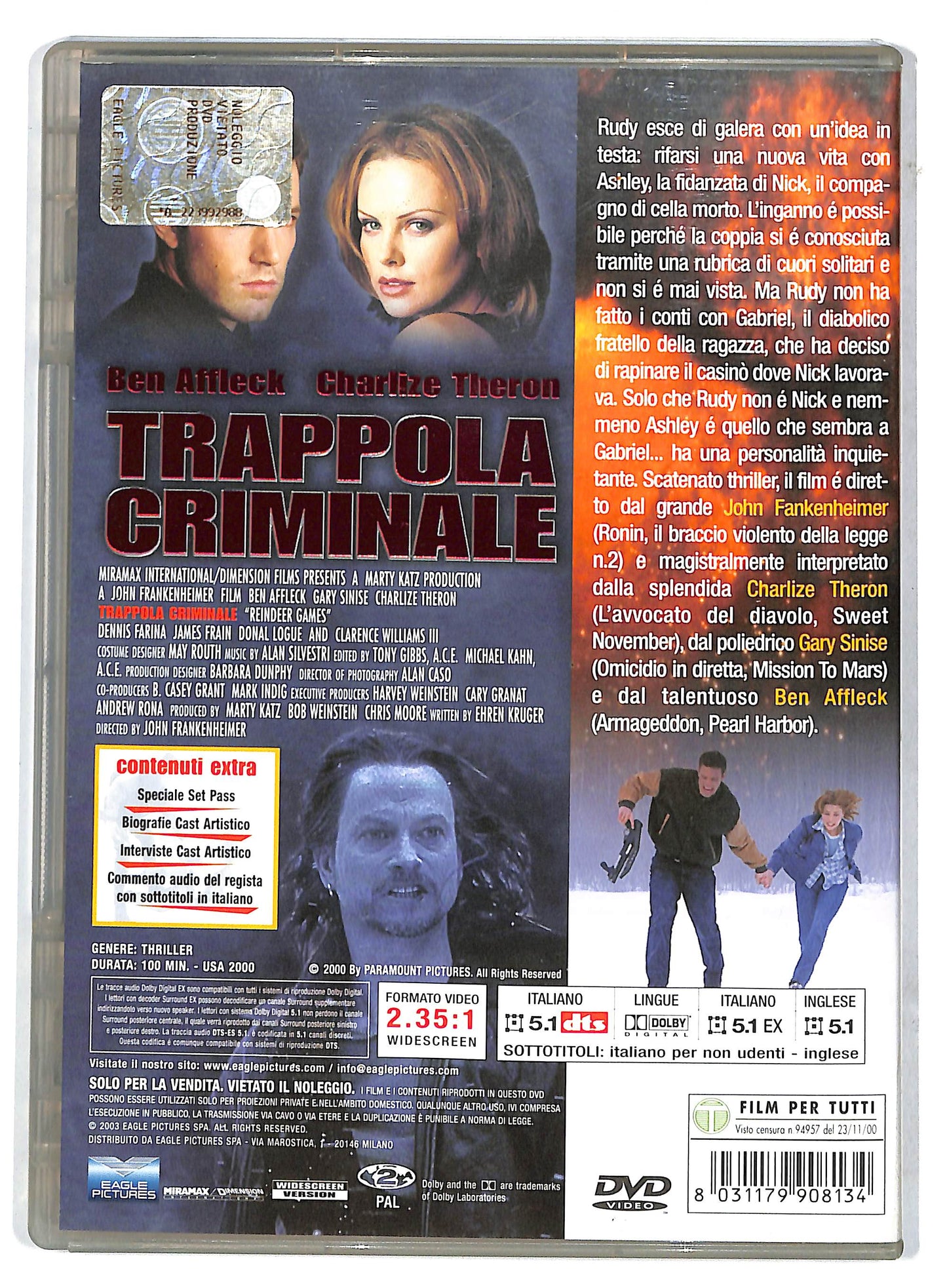 EBOND Trappola Criminale Con Ben Affleck, Charlize Theron DVD DB776342