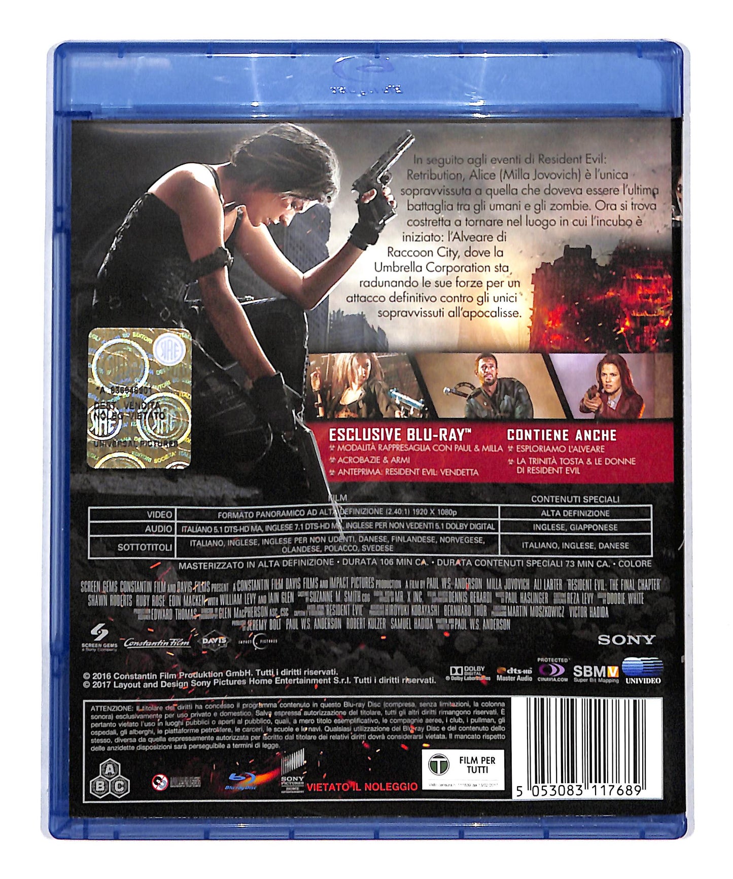 EBOND Resident evil - the final chapter BLURAY BLURAY DB777818