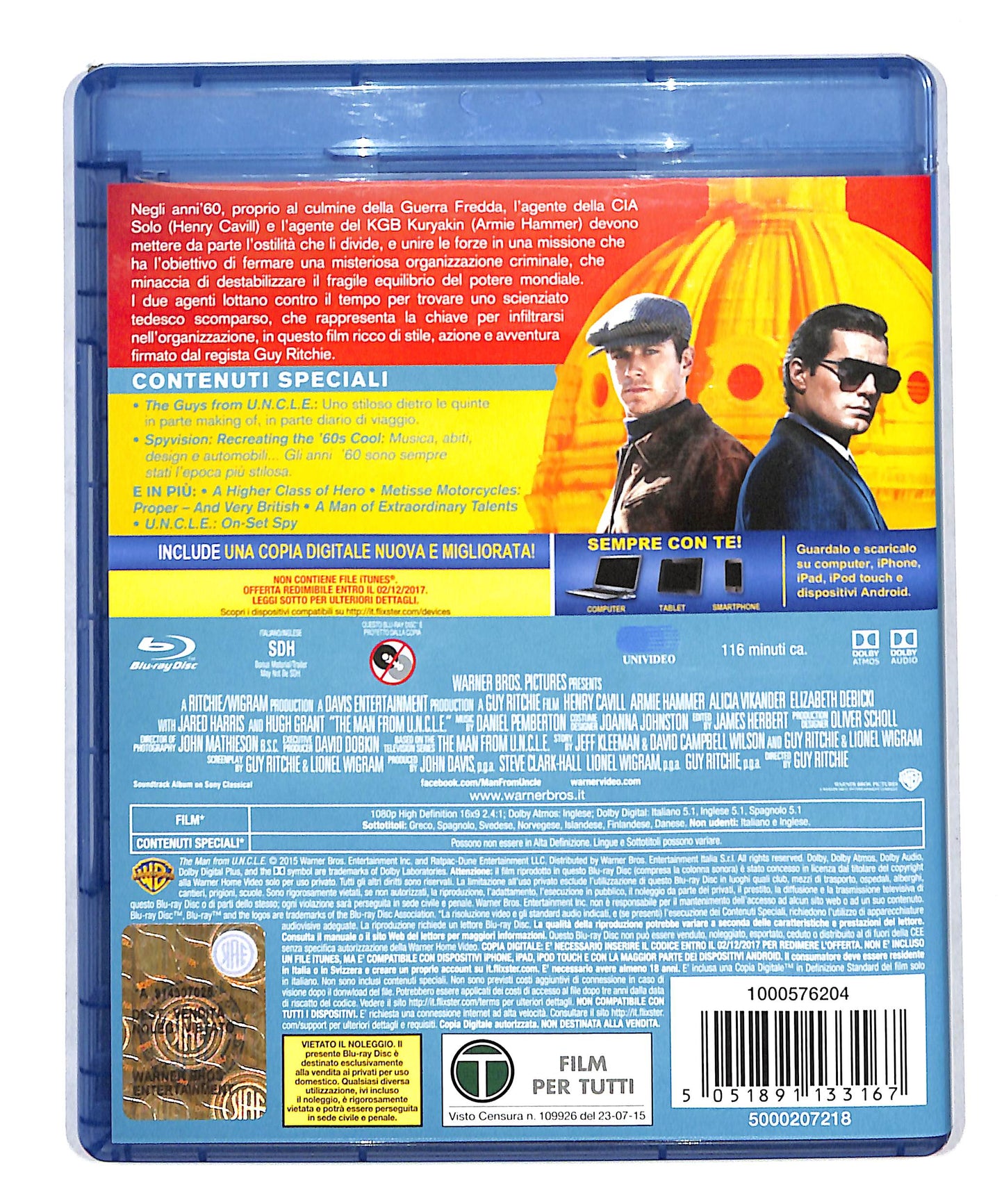 EBOND Operazione U N C L E BLURAY + Copia Digitale BLURAY DB777875