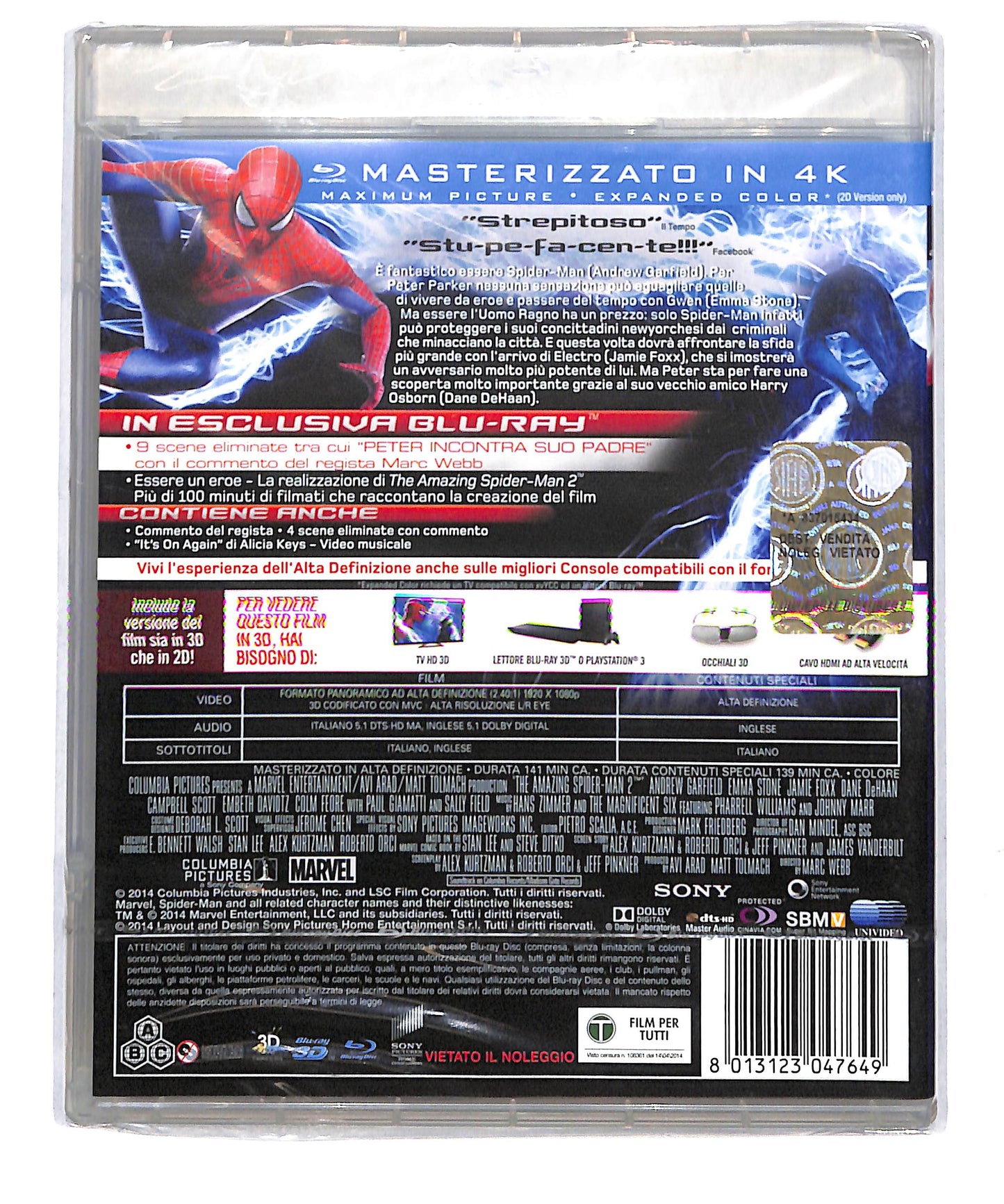 EBOND The Amazing Spider-Man 2 Il potere di Electro BLURAY 3D BLURAY DB777882