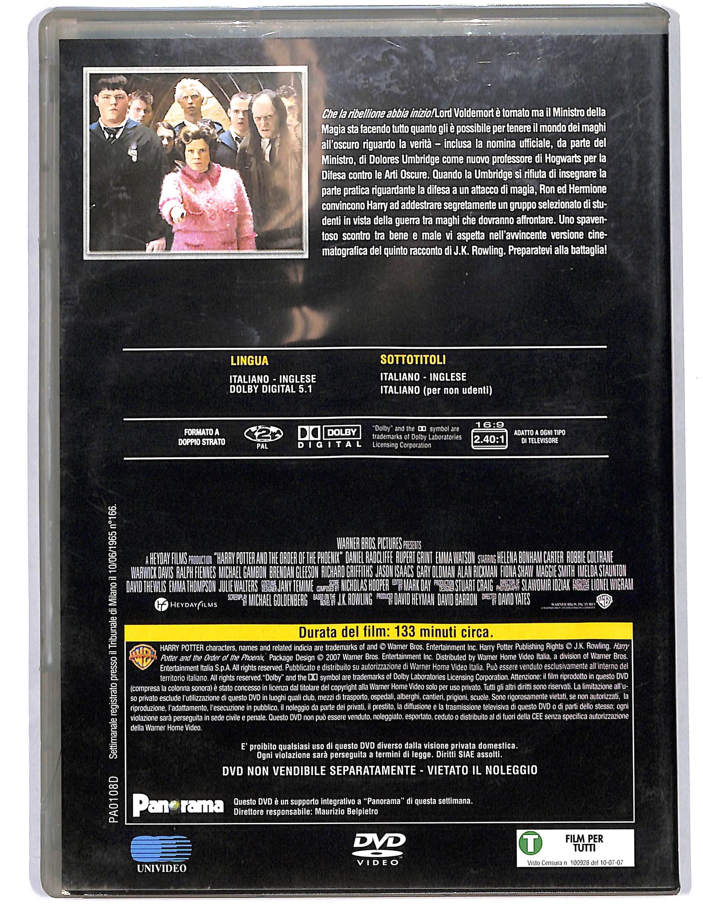 EBOND Harry Potter e l'ordine della fenice EDITORIALE DVD DB778111