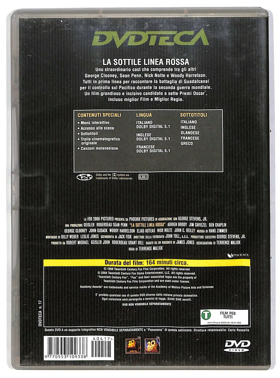 EBOND La Sottile Linea Rossa Editoriale DVD DB778113