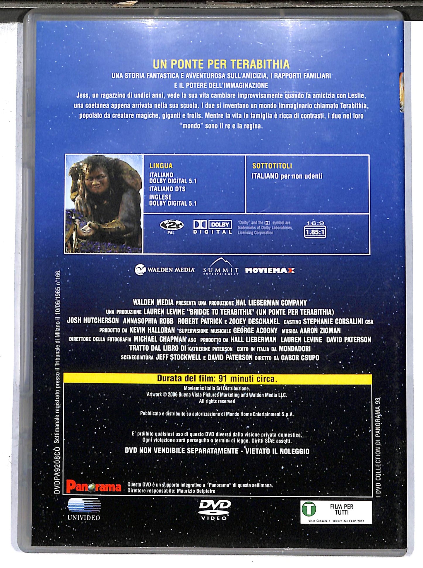 EBOND Un ponte per Terabithia EDITORIALE DVD DB778129