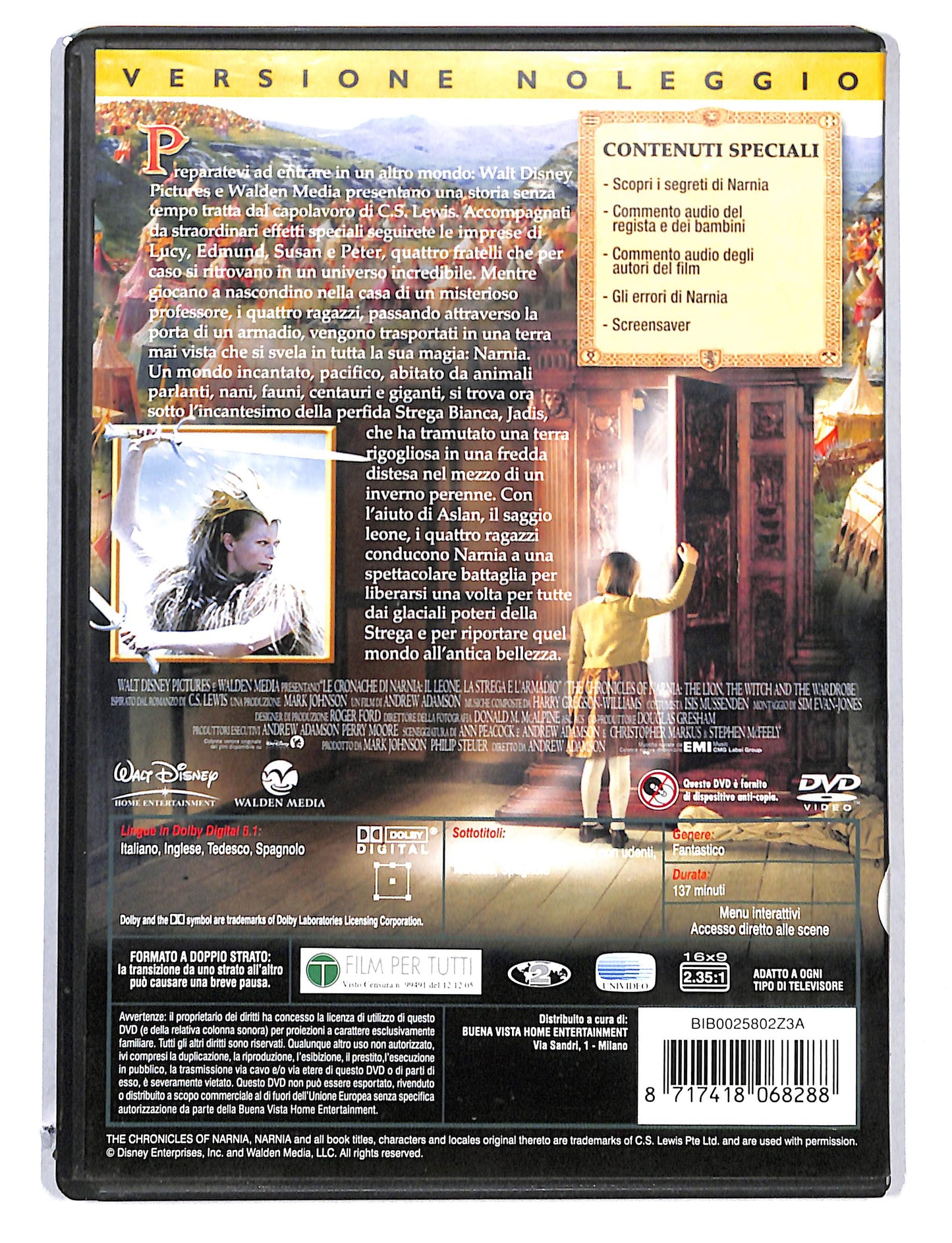 EBOND Le Cronache Di Narnia Il Leone La Strega e l'Armadio DVD DB778823