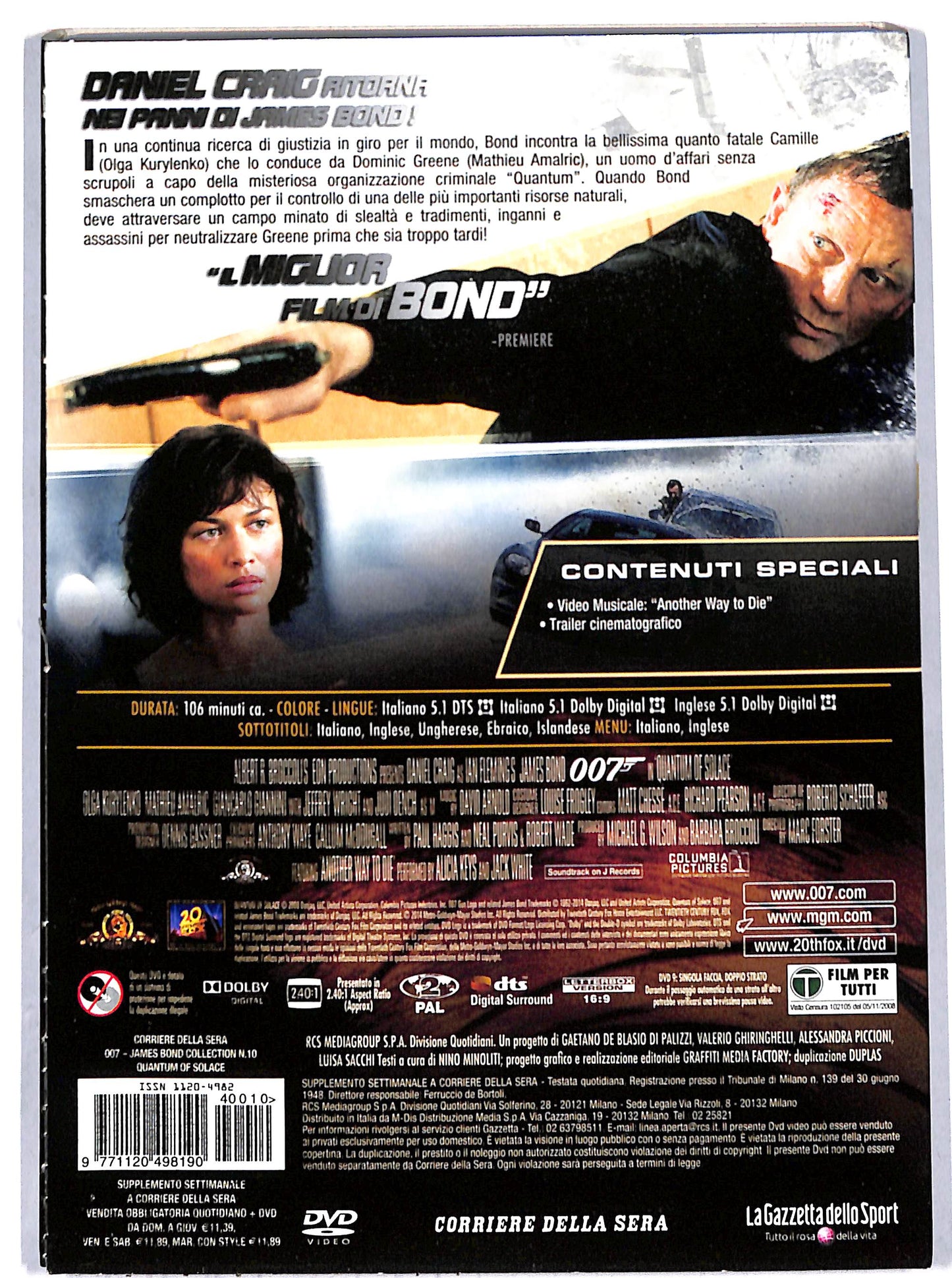 EBOND 007 Quantum of Solace volume 10 EDITORIALE DVD DB778907