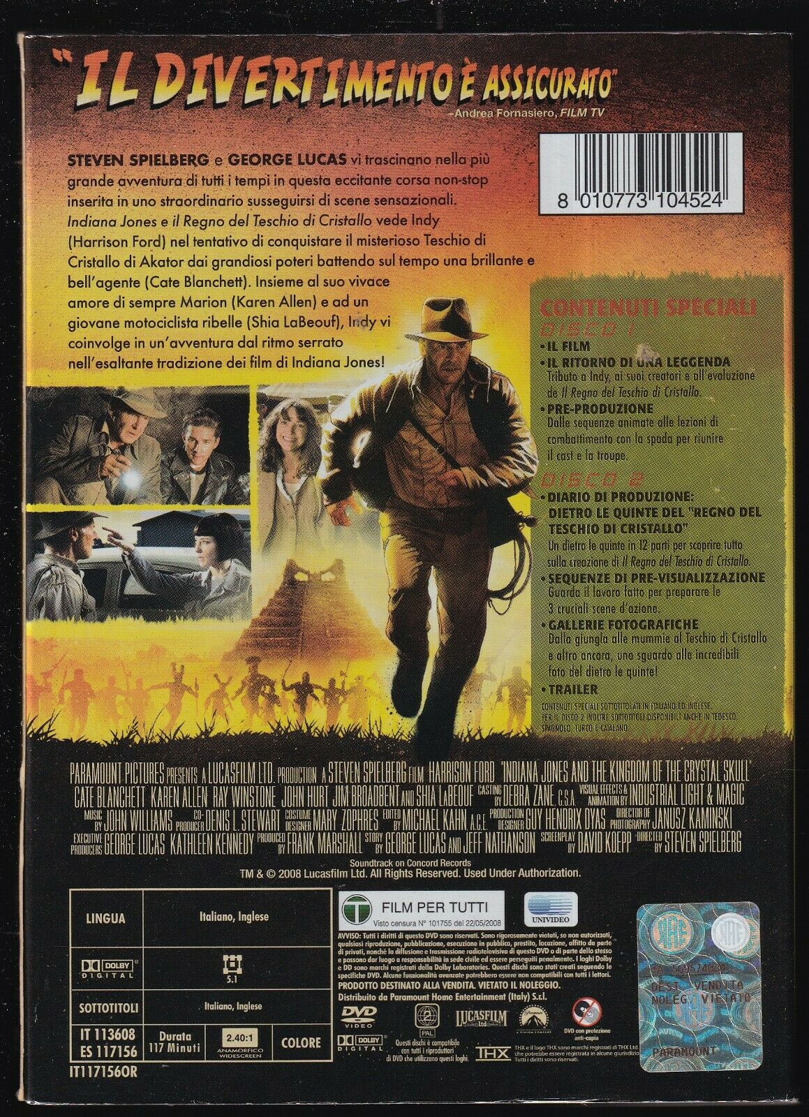 EBOND Indiana Jones e Il Teschio Di Cristallo Edizione Speciale (2) DVD DB779144