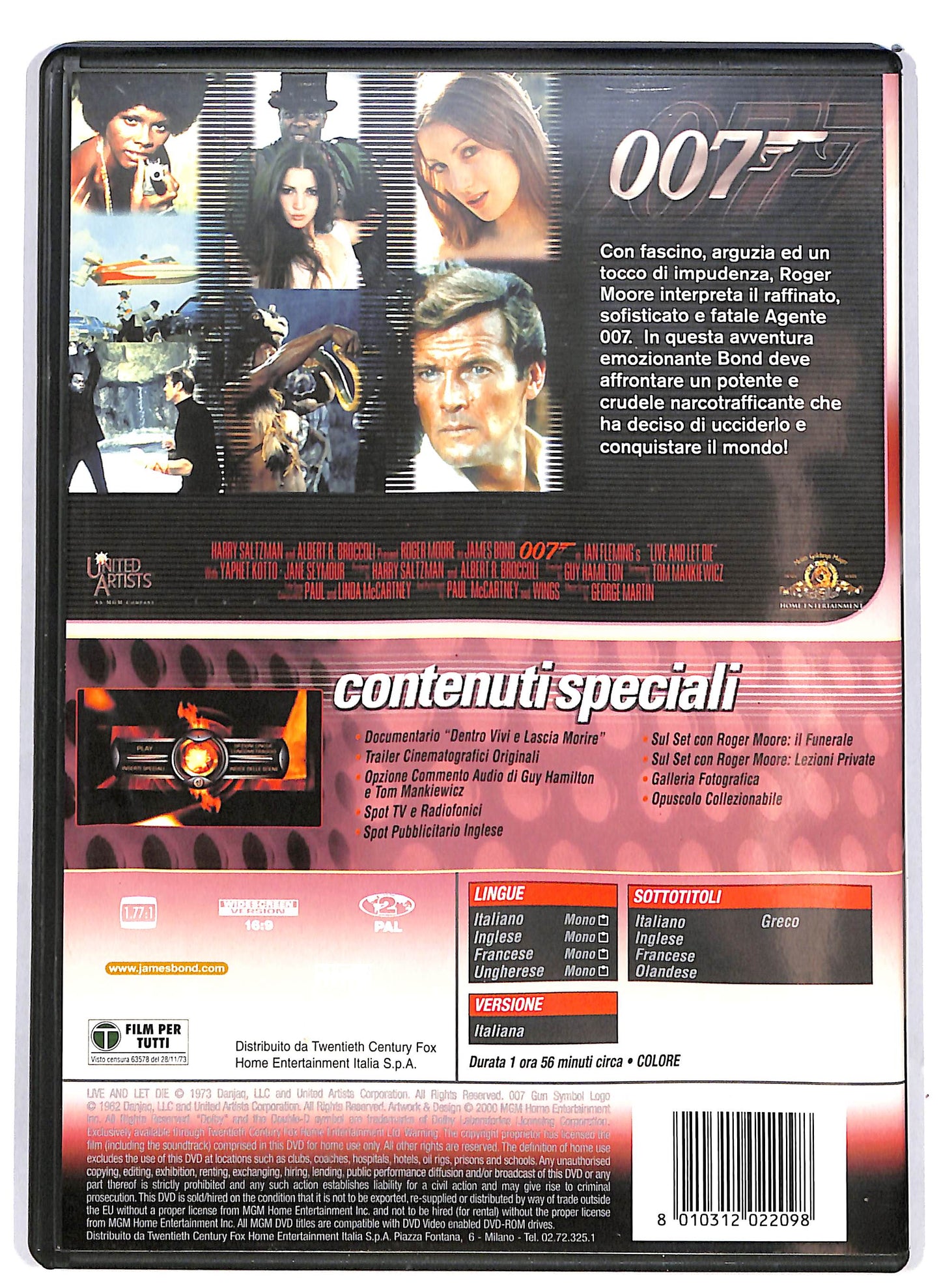 EBOND 007 vivi e lascia morire DVD DB782804