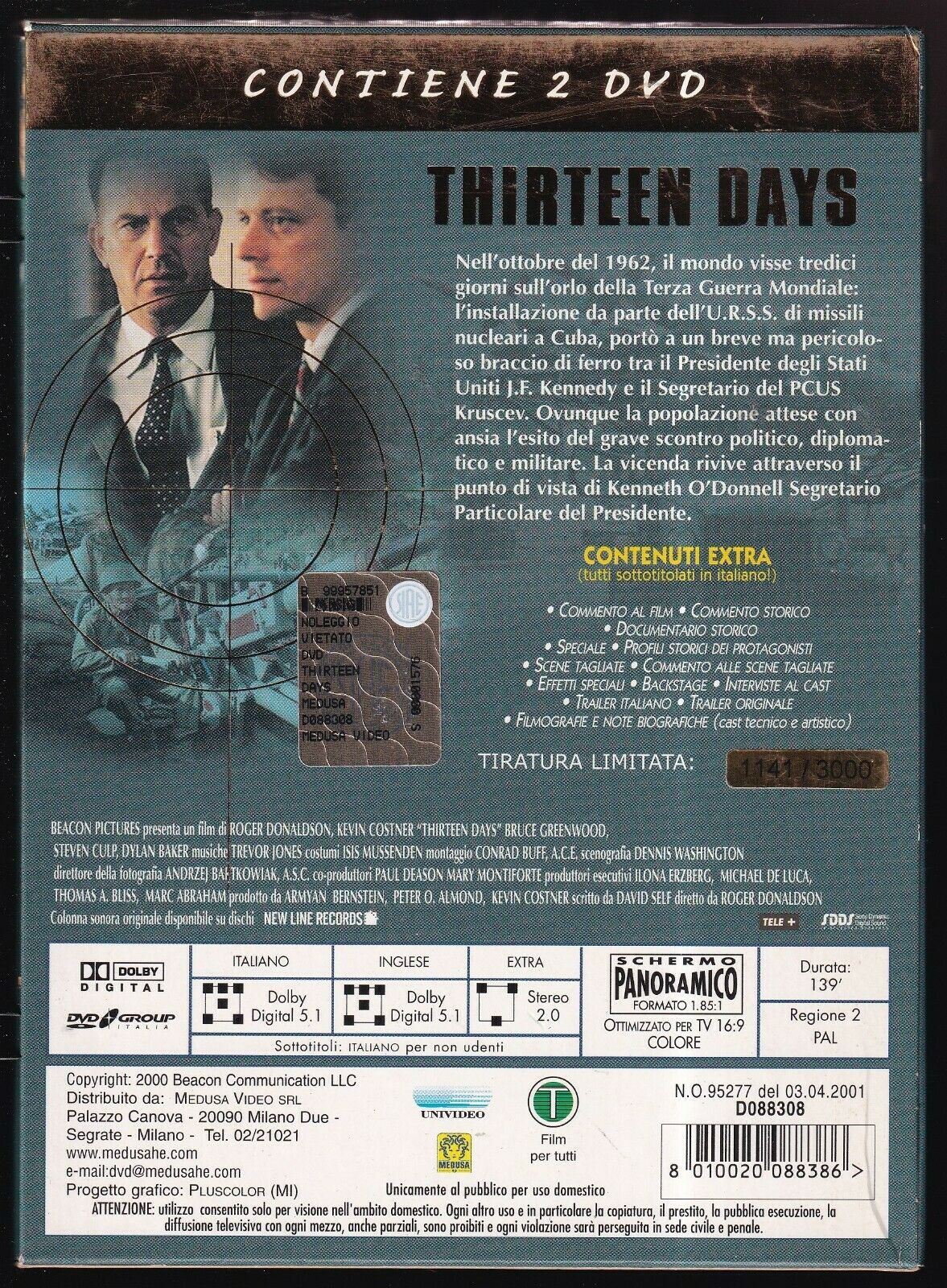EBOND Thirteen Days + Extra Digipack Ed. Limitata 1141/3000 (2) DVD DB782827