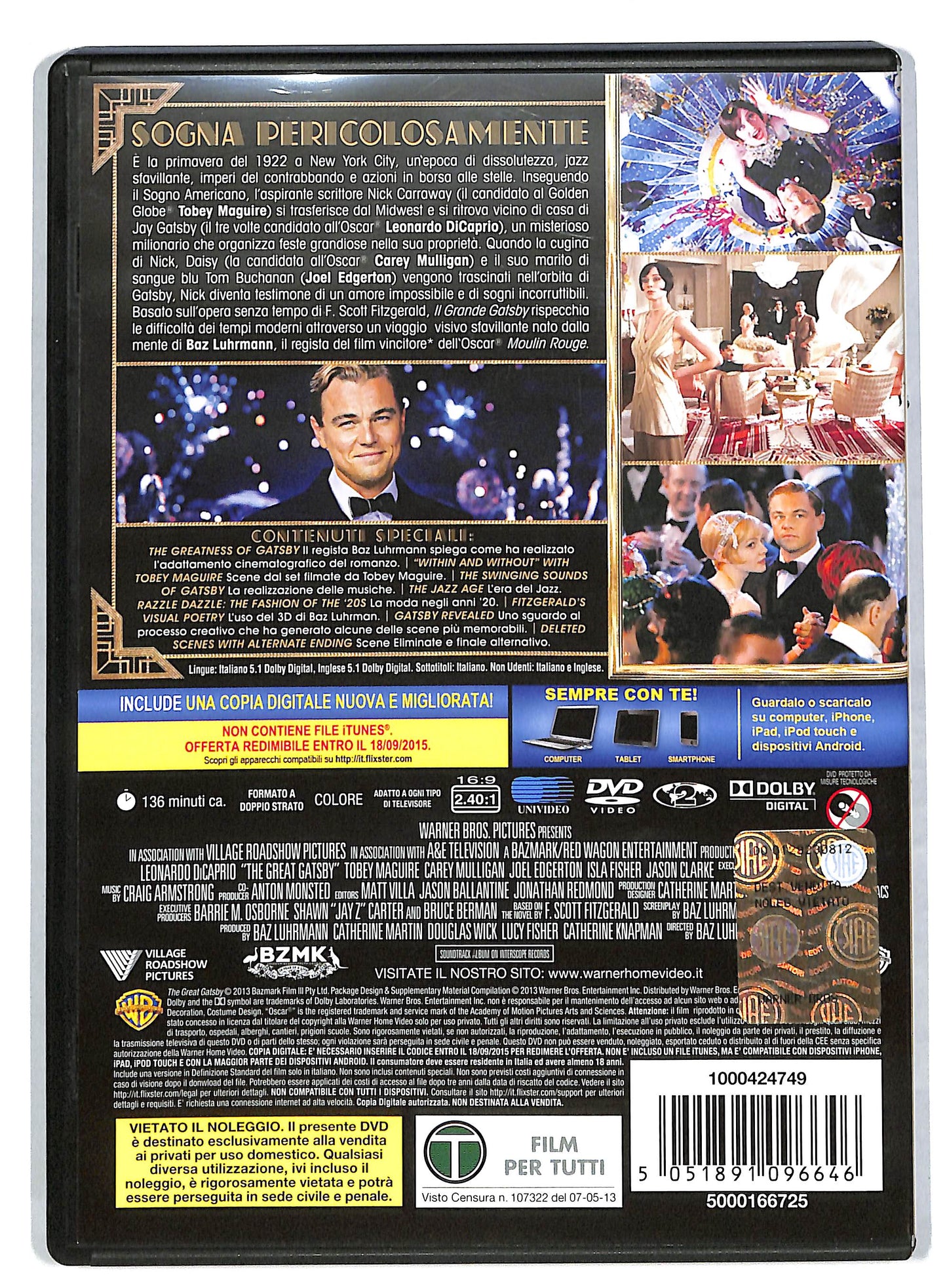 EBOND Il grande Gatsby EDIZIONE SPECIALE DVD DB785952