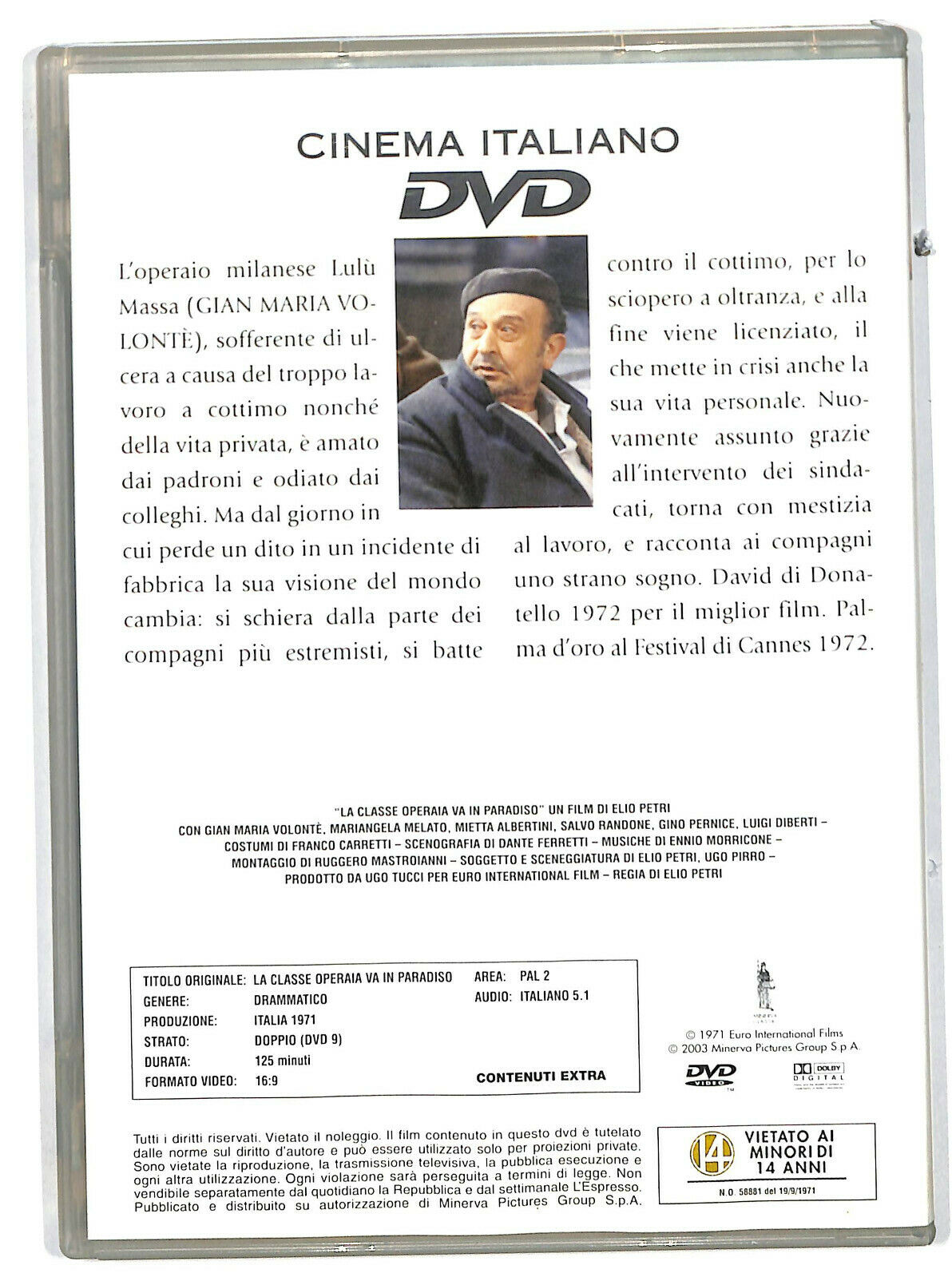 EBOND La Classe Operaia Va In Paradiso  Editoriale DVD DB787304