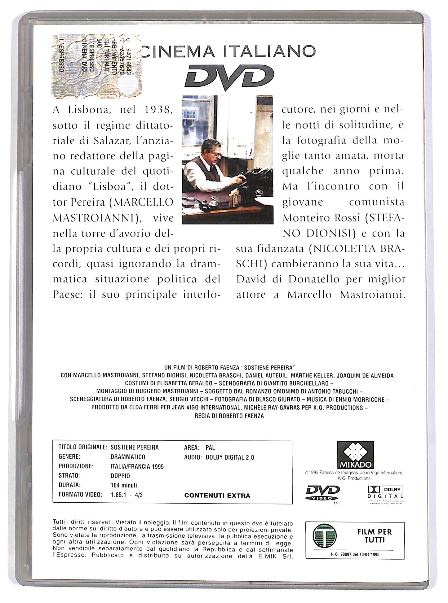 EBOND Sostiene Pereira EDITORIALE DVD DB787305
