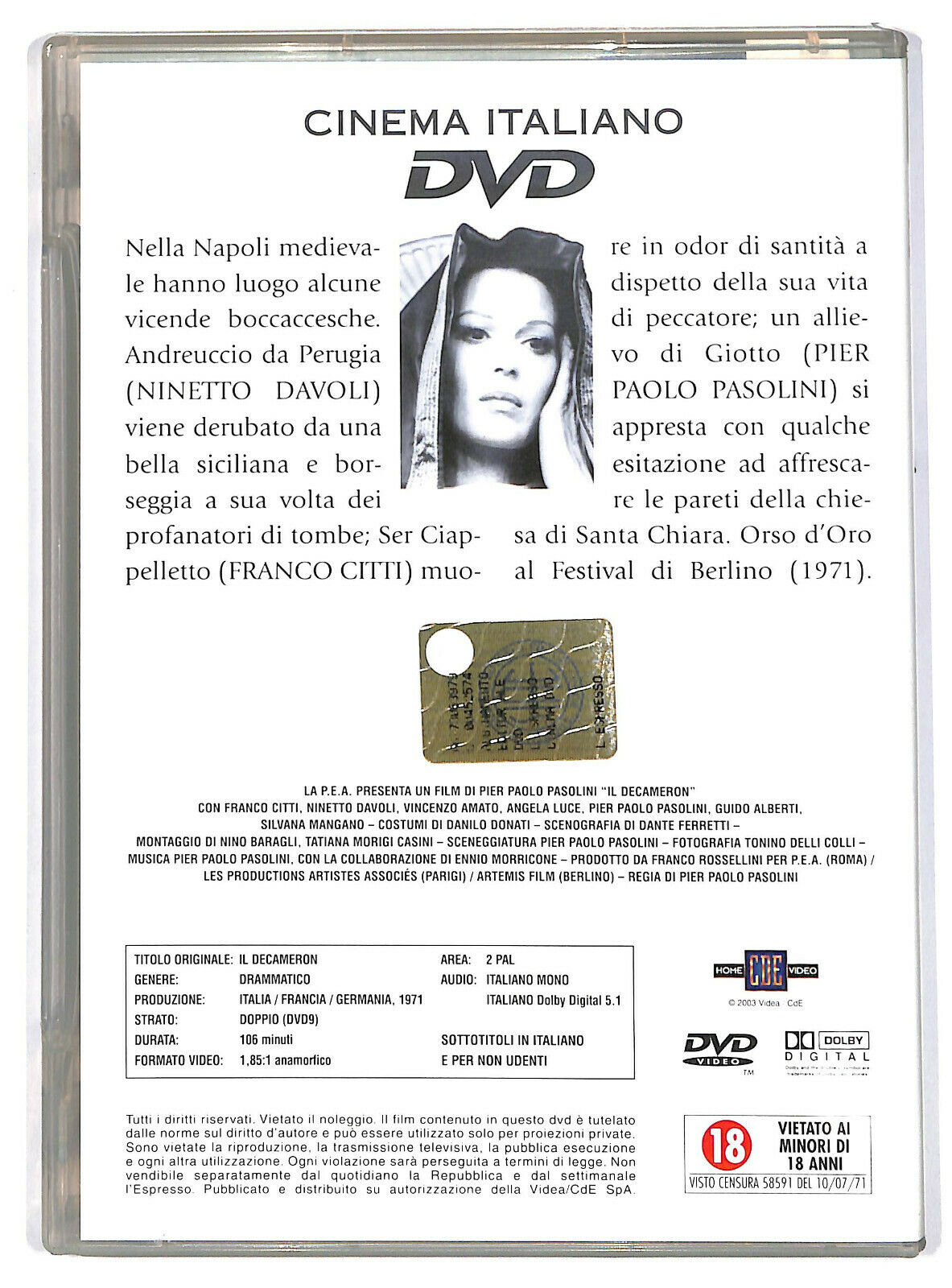 EBOND Cinema Italiano - Il Decameron Vol19 Editoriale DVD DB787311