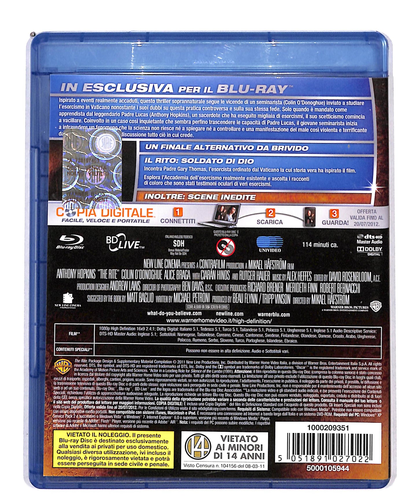 EBOND Il Rito Non contiene copia digitale BLURAY DB787934