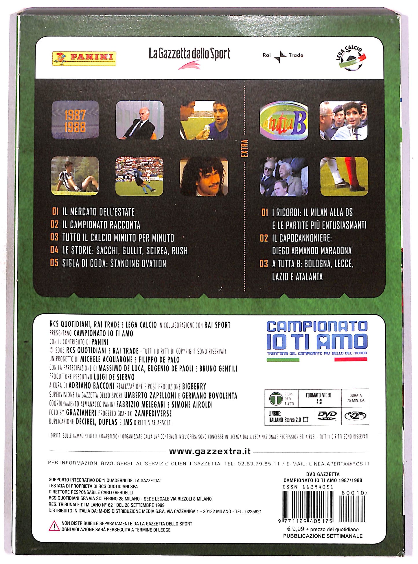 EBOND Campionato io ti amo Vol.10 - 1987-1988 SLIPCASE EDITORIALE DVD DB788302