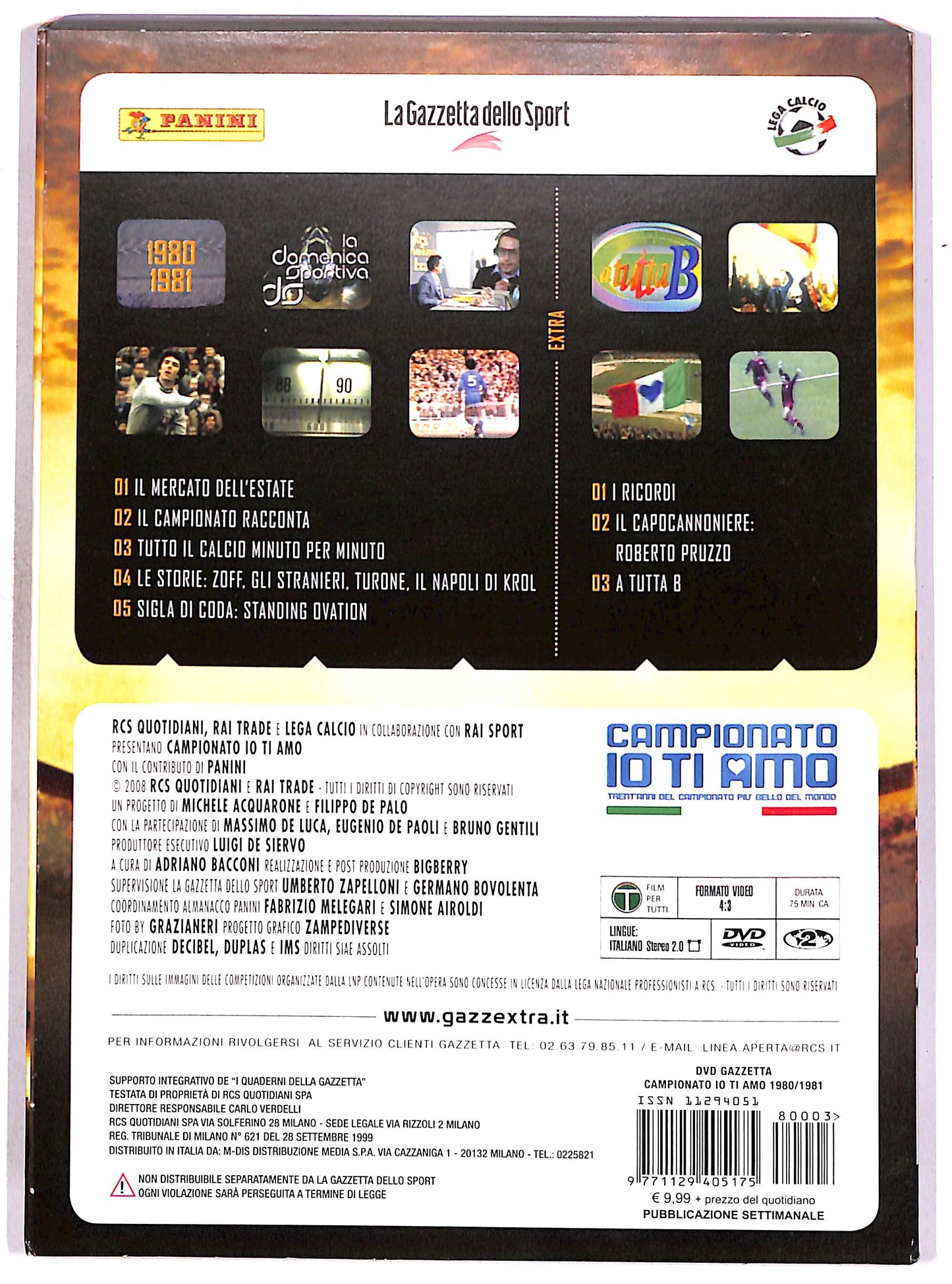 EBOND Campionato io ti amo Vol.3 - 1980-1981 SLIPCASE EDITORIALE DVD DB788303