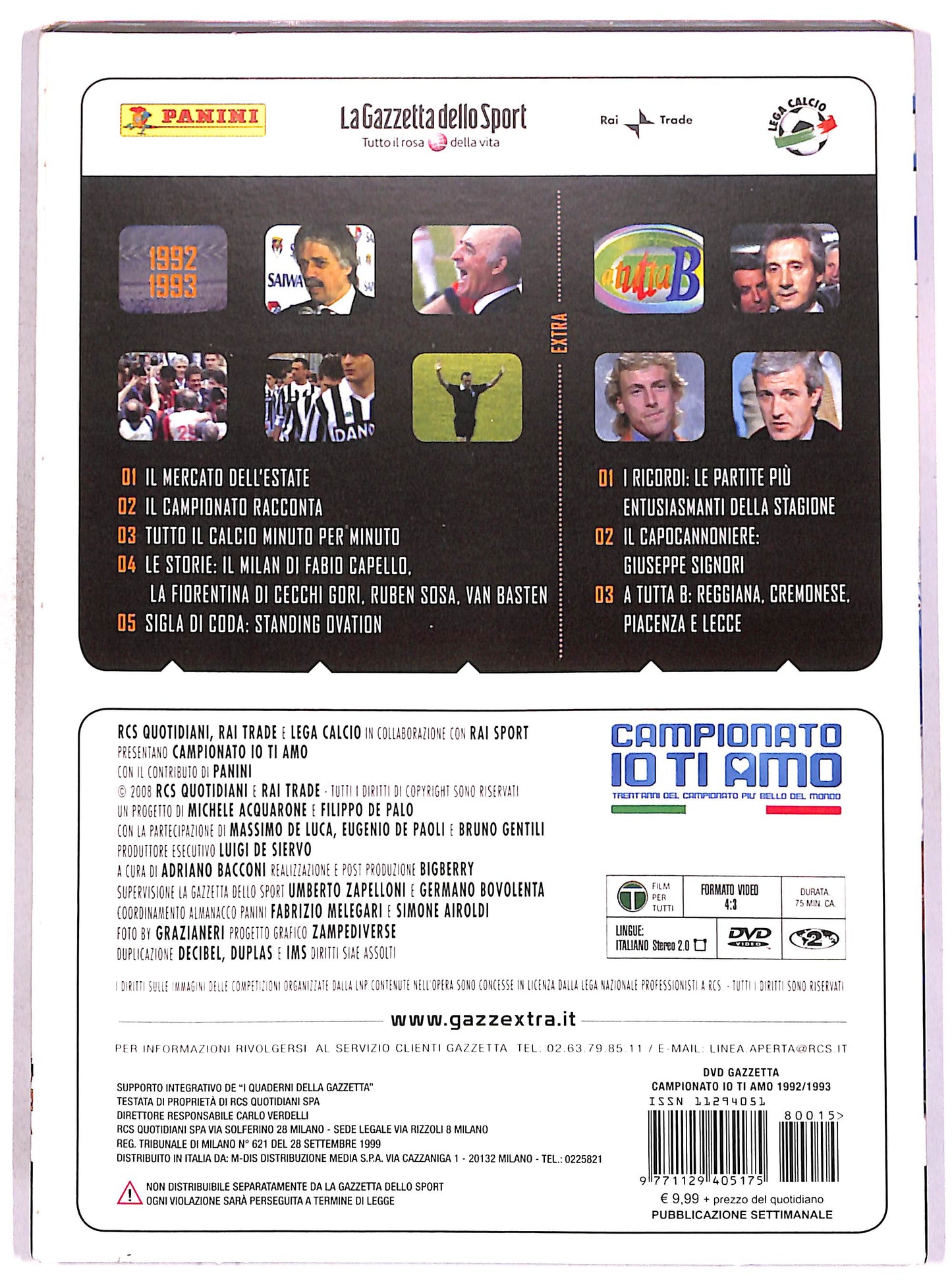 EBOND Campionato io ti amo Vol.15 - 1992-1993 SLIPCASE EDITORIALE DVD DB788306