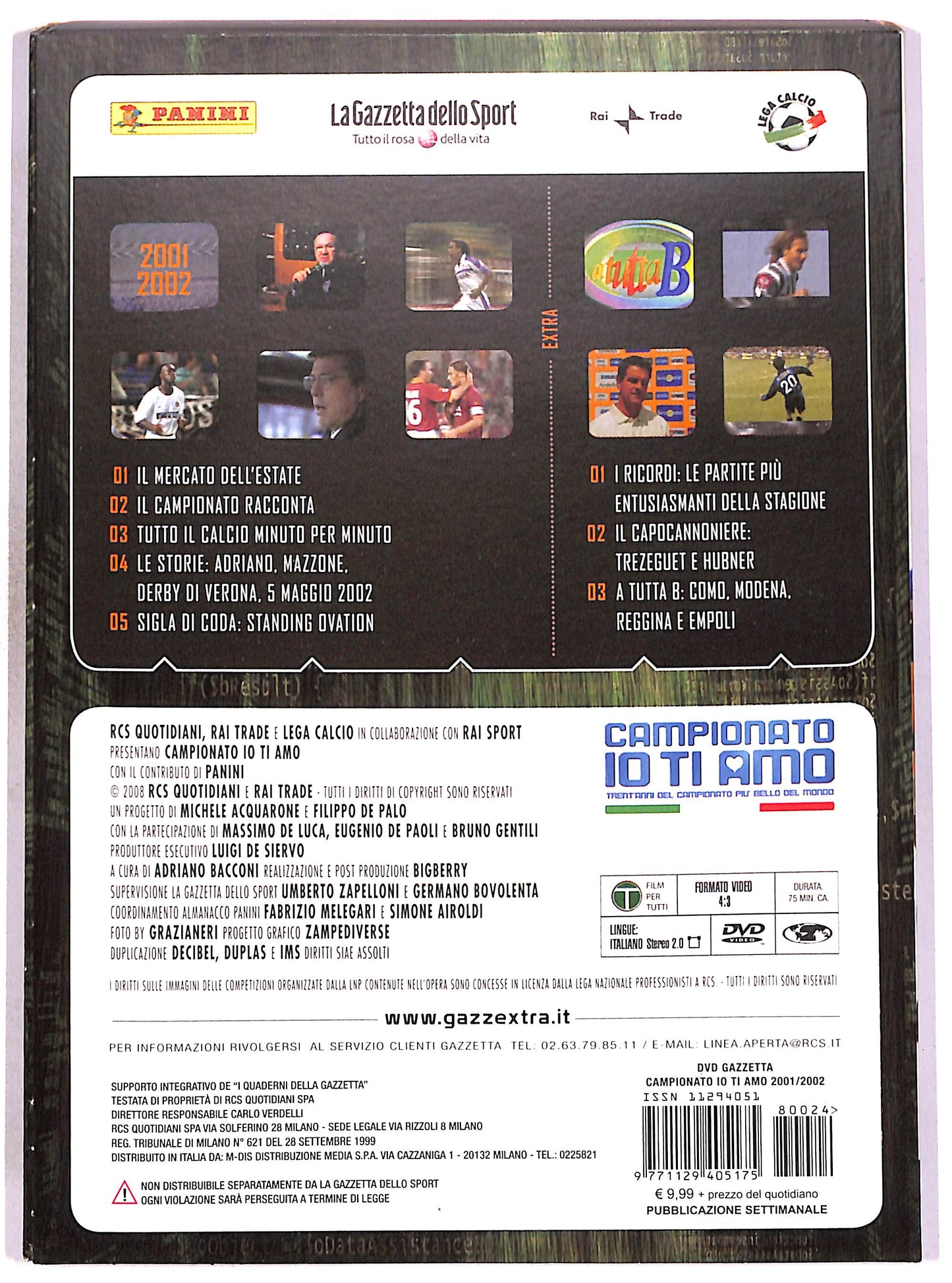 EBOND Campionato io ti amo Vol.24 - 2001-2002 SLIPCASE EDITORIALE DVD DB788317