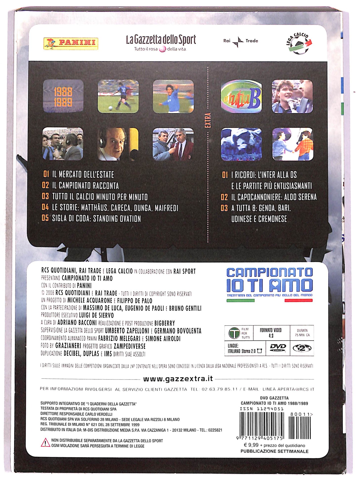 EBOND Campionato io ti amo Vol.11 - 1988-1989 SLIPCASE EDITORIALE DVD DB788853