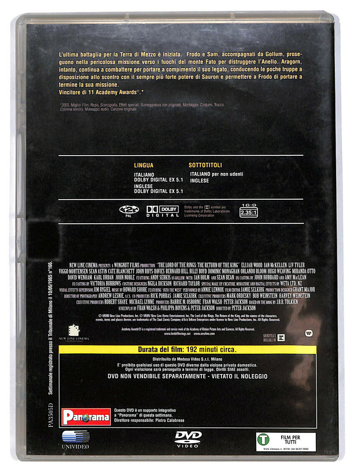 EBOND Il Signore Degli Anelli Il Ritorno Del Re Editoriale DVD DB789835