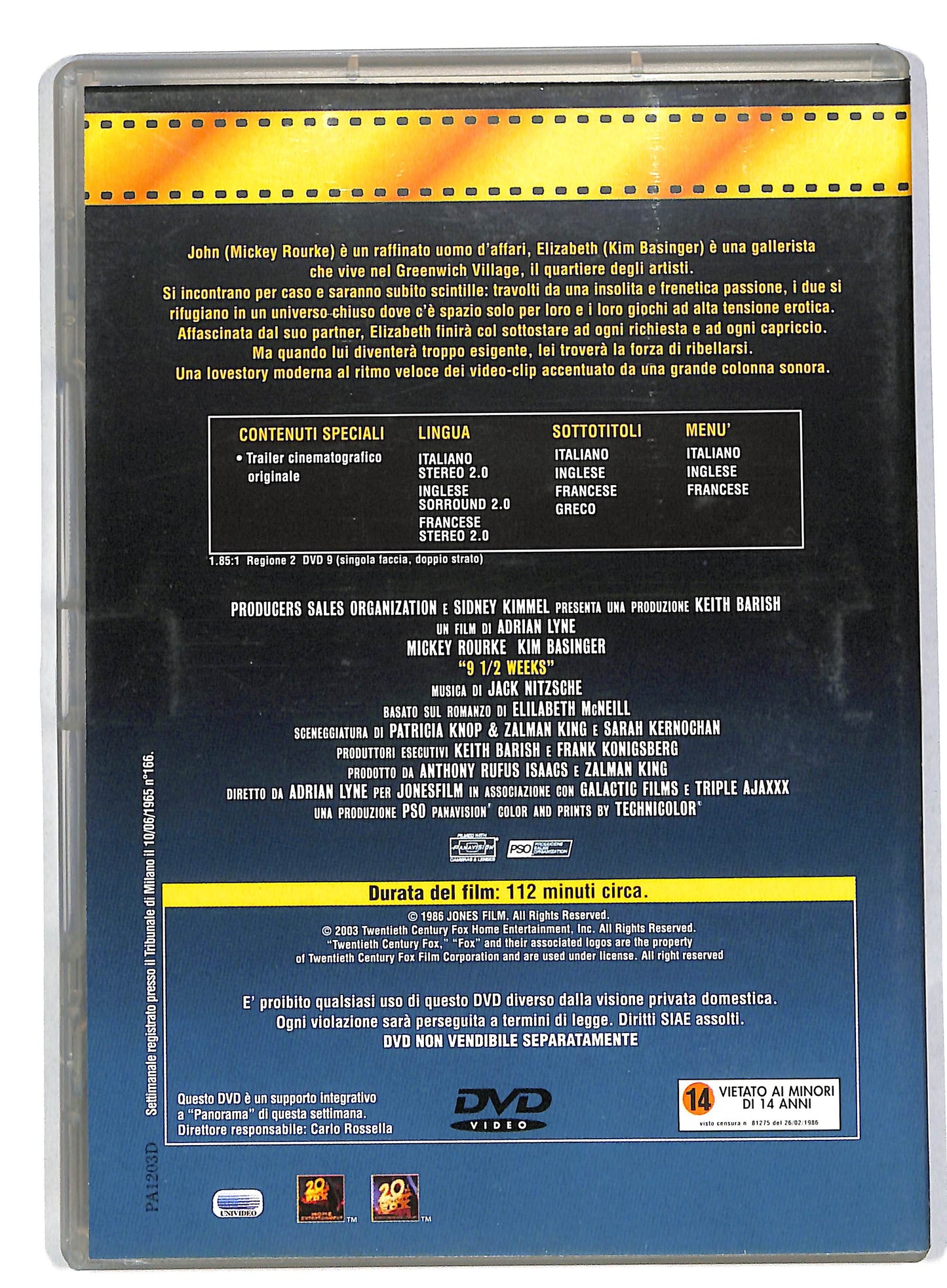 EBOND 9 settimane e 1/2 EDITORIALE DVD DB790128