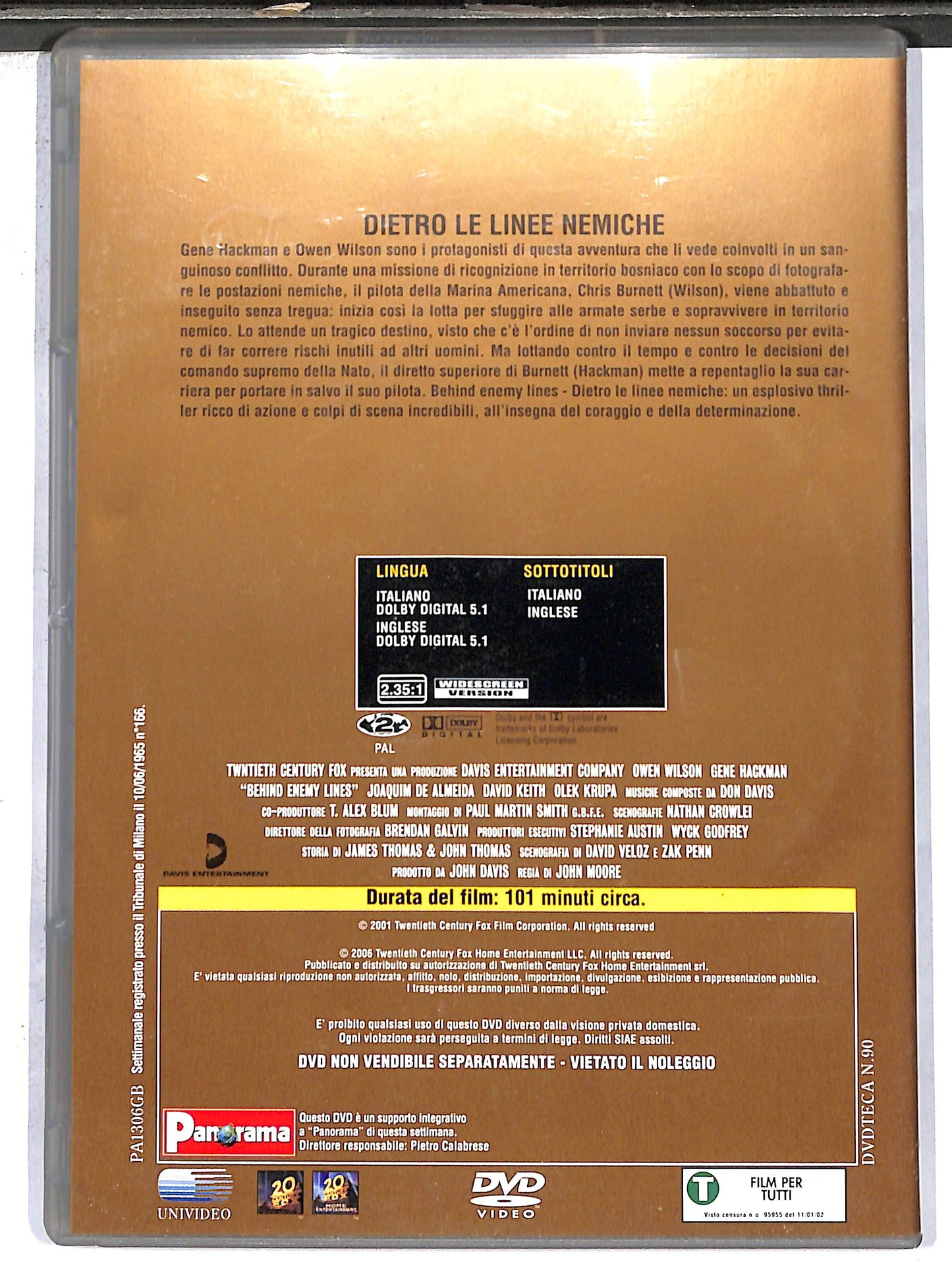 EBOND Behind Enemy Lines - Dietro le linee nemiche EDITORIALE DVD DB790433