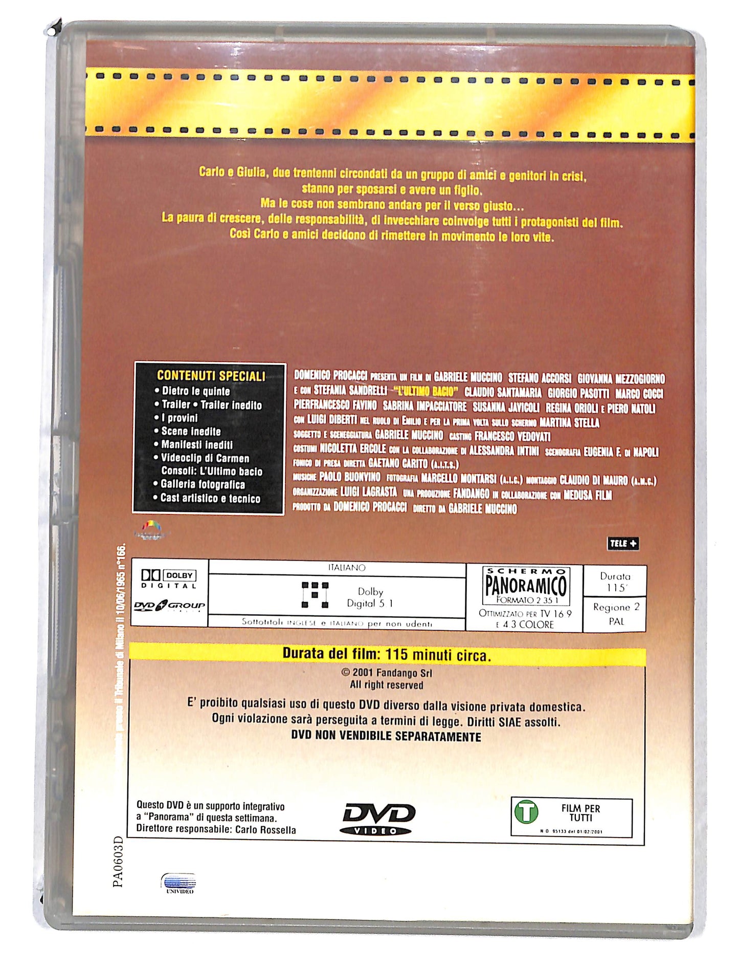 EBOND L'ultimo Bacio EDITORIALE DVD DB795122