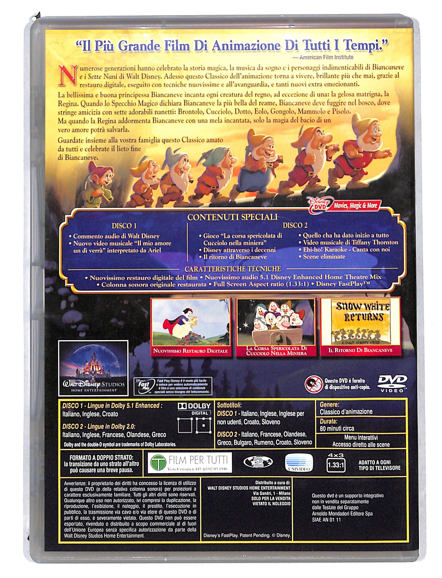 EBOND Biancaneve e i sette nani EDIZIONE SPECIALE 2 dischi DVD DB795156