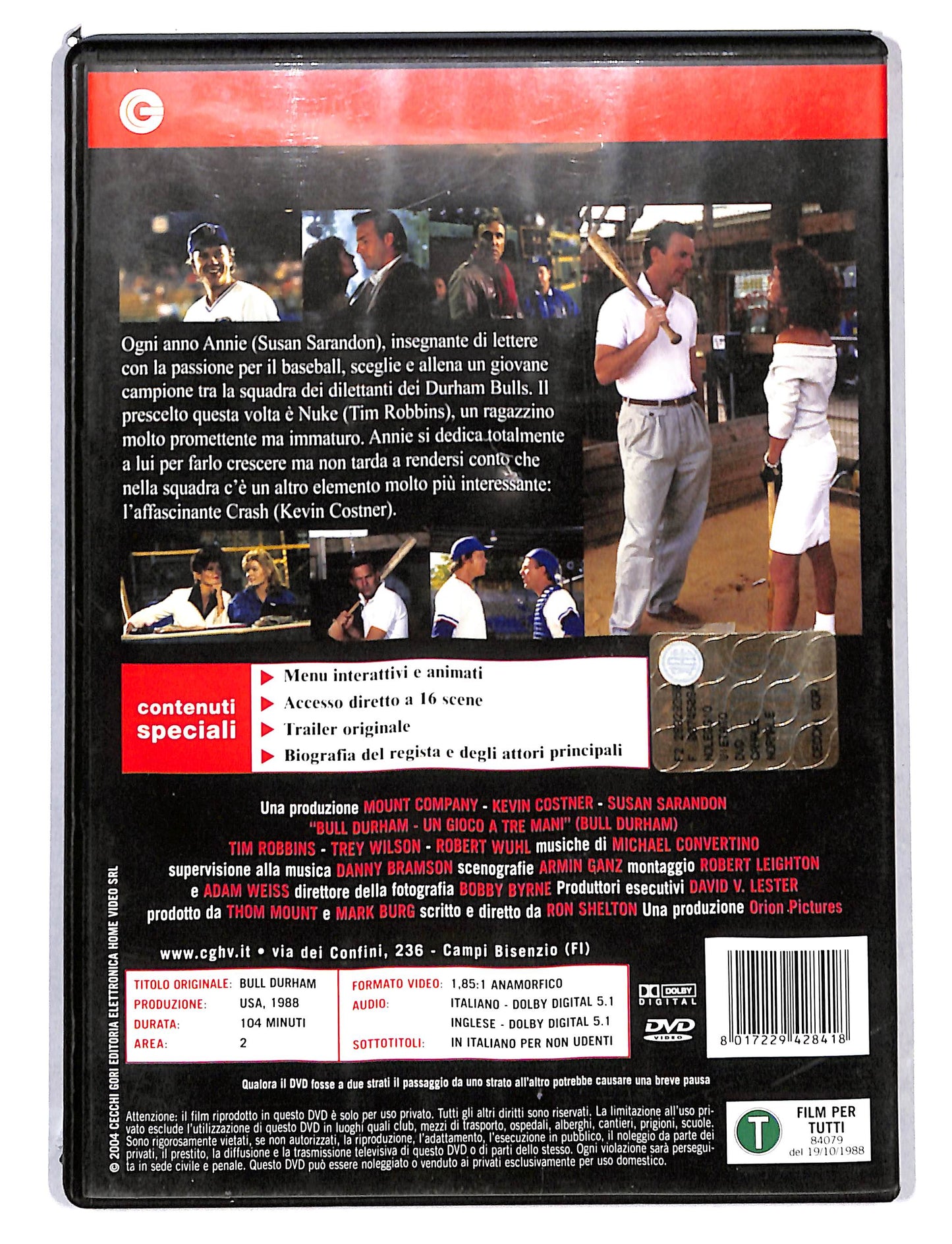 EBOND Bull Durham un gioco a tre mani DVD DB797318