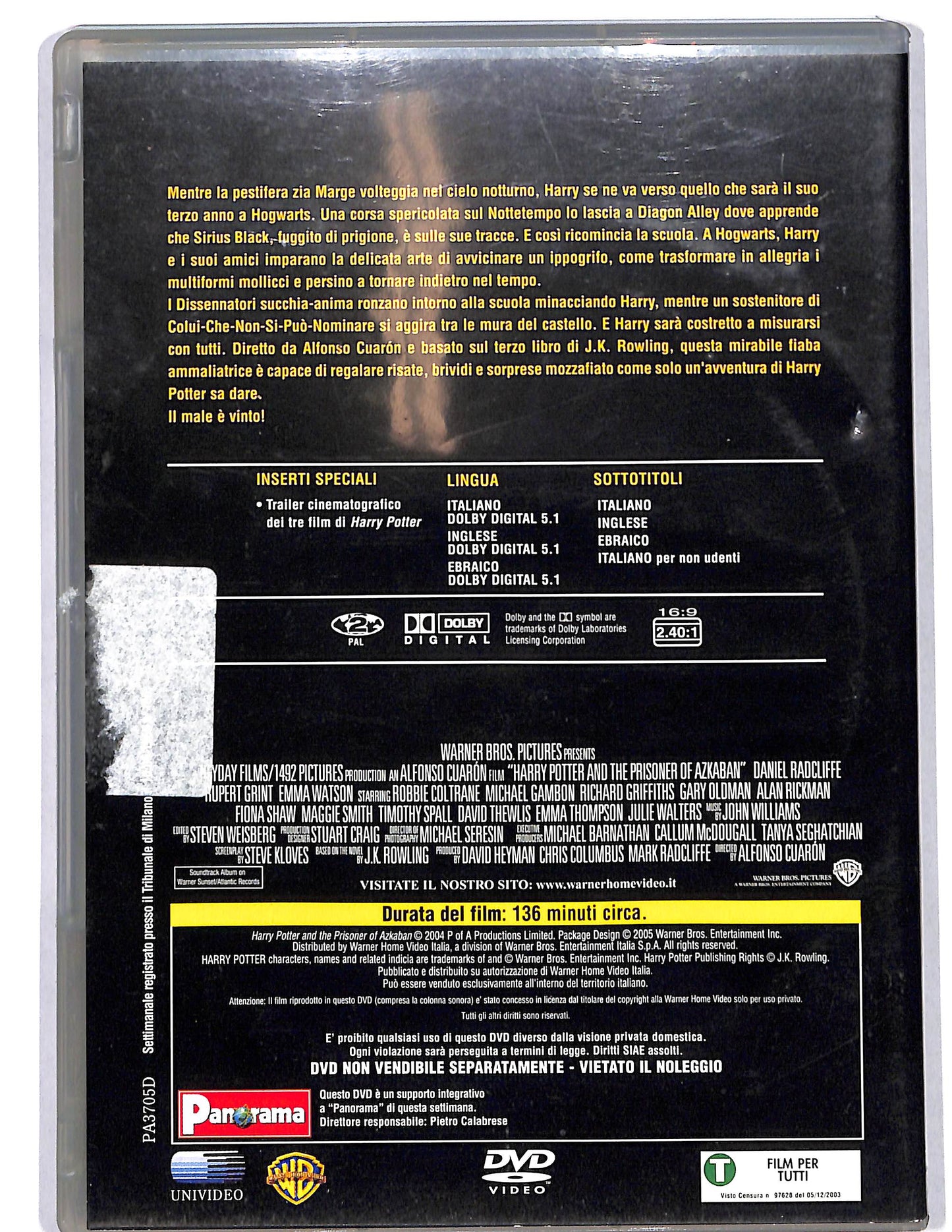 EBOND Harry Potter e il prigioniero di Azkaban EDITORIALE DVD DB798132
