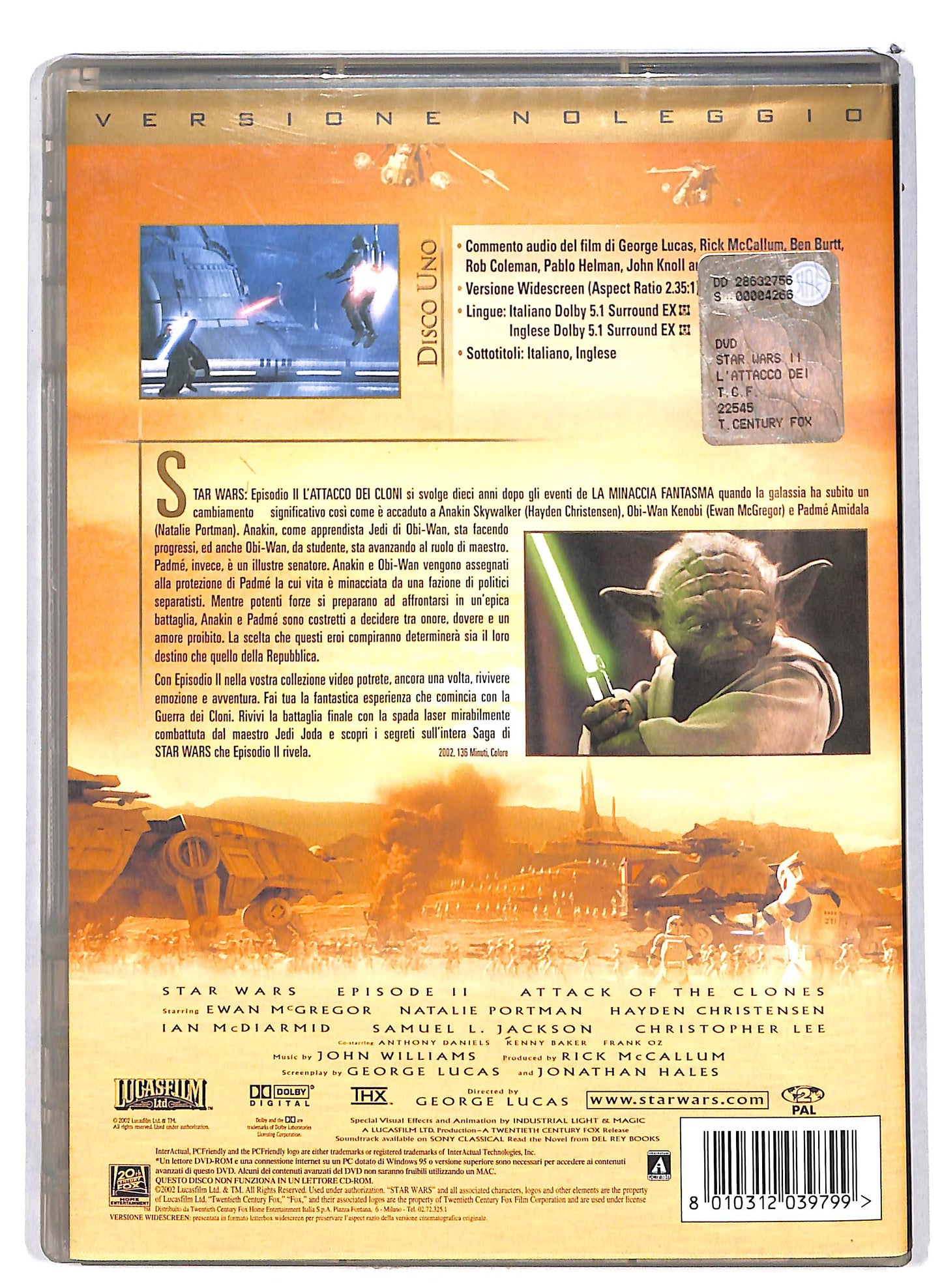 EBOND Star Wars: Episodio II - L'attacco dei cloni  NOLEGGIO DVD DB798705