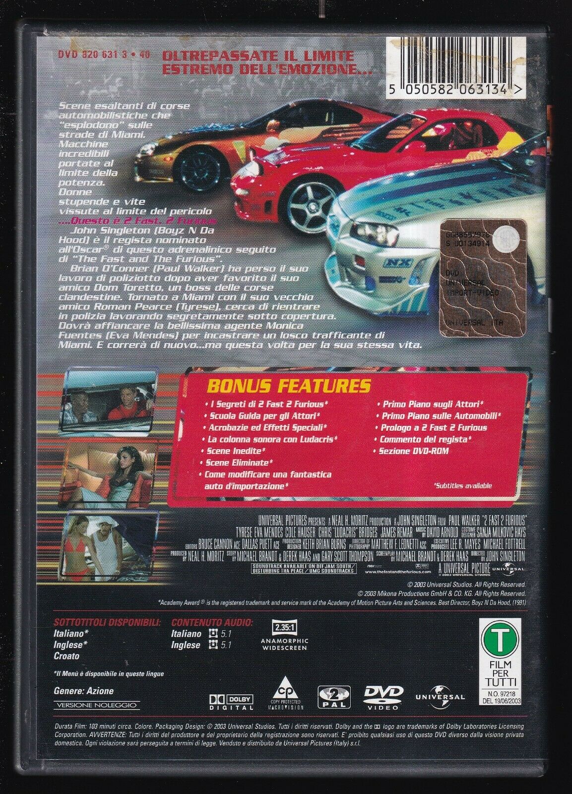 EBOND 2 Fast 2 Furious - Ex Noleggio DVD DB799111