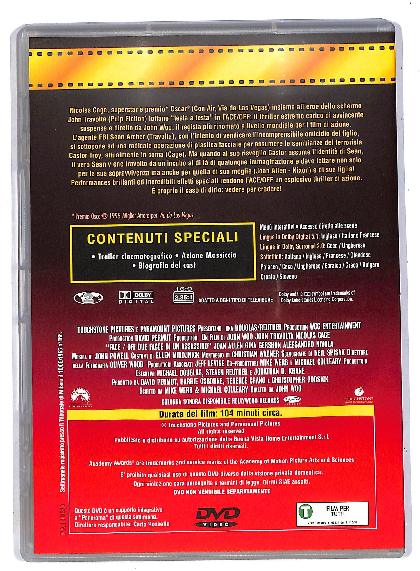 EBOND Face off - Due Facce Di Un Assassino EDITORIALE DVD DB799637