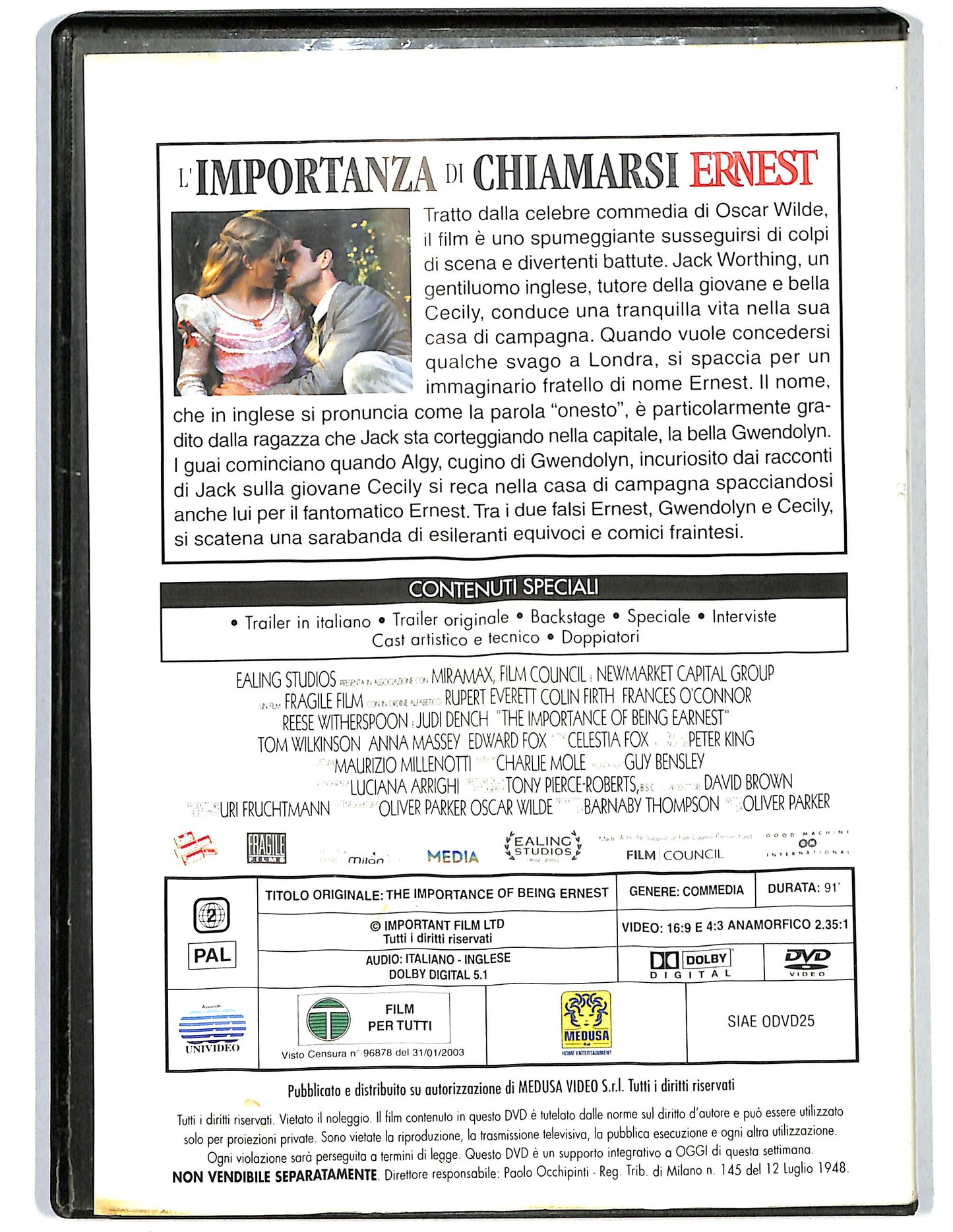 EBOND L'importanza di chiamarsi Ernest EDITORIALE NOLEGGIO DVD DB800713