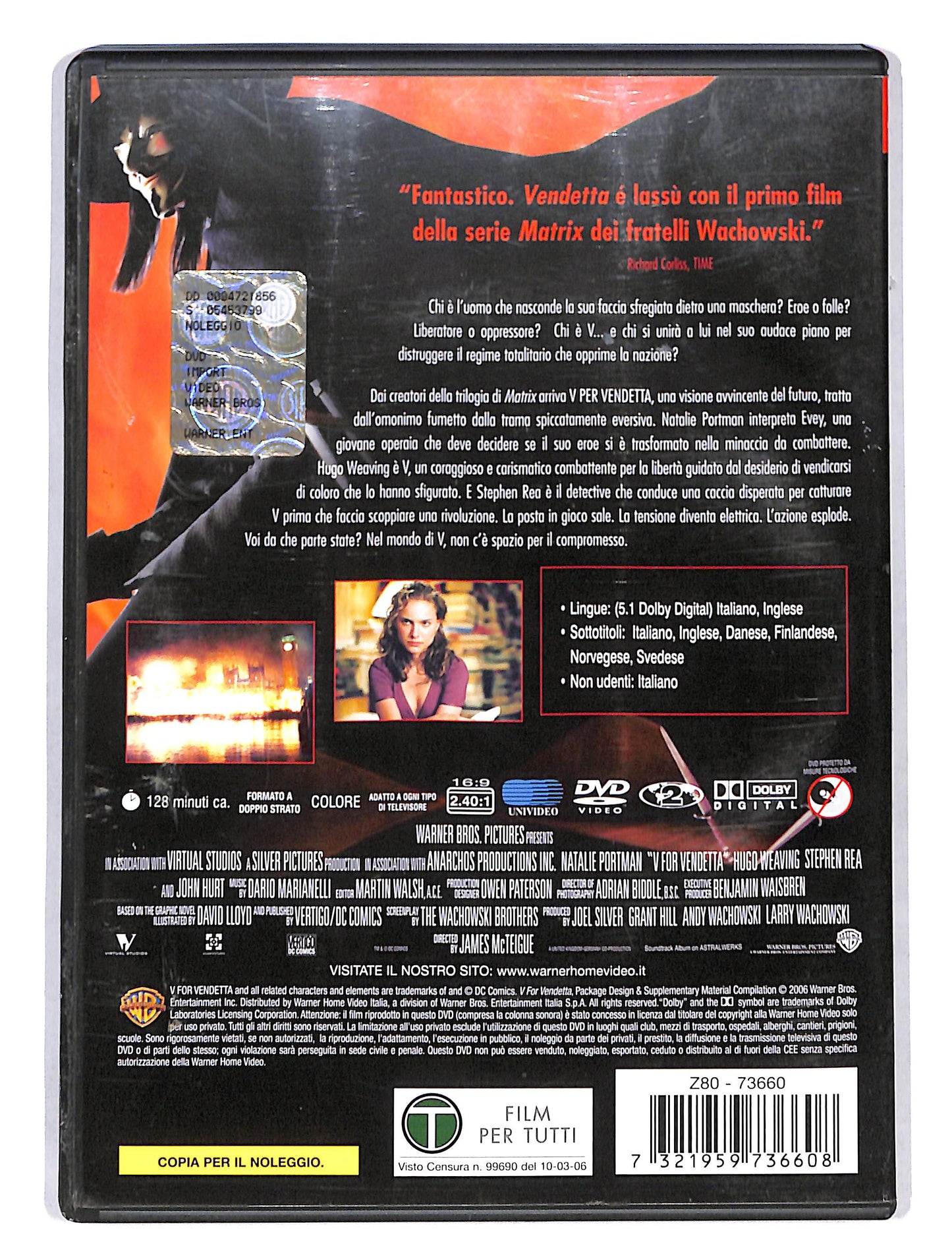 EBOND V per vendetta NOLEGGIO DVD DB801626