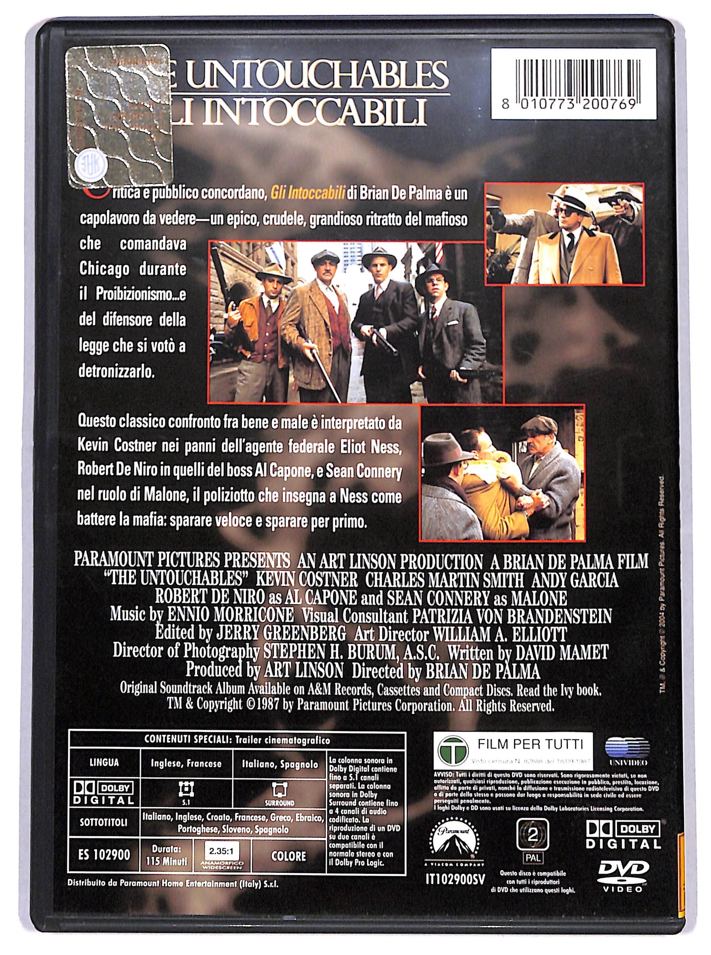 EBOND The Untouchables - Gli intoccabili NOLEGGIO DVD DB801906