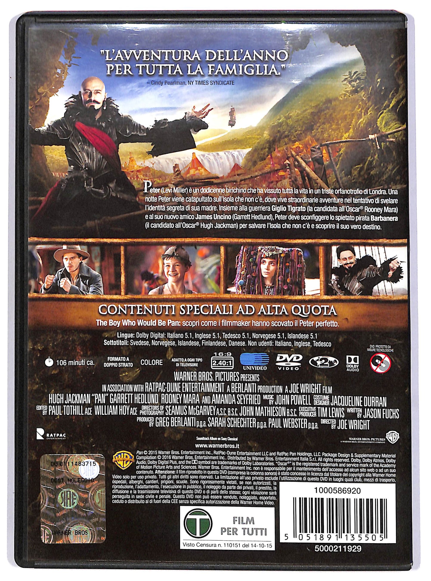 EBOND Pan - Viaggio sull'isola che non c'e Noleggio DVD DB801919